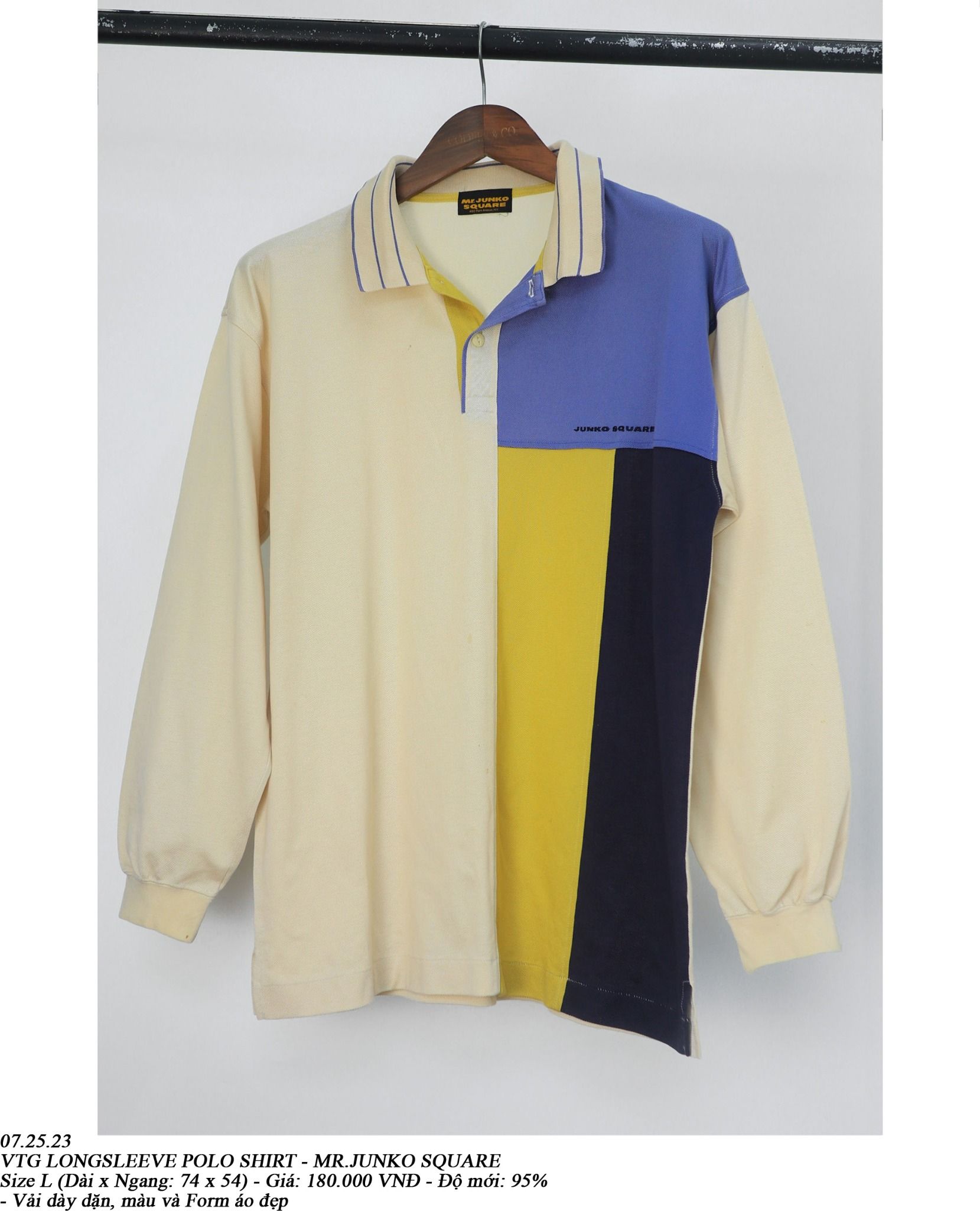 07.25.23 - VTG LONGSLEEVE POLO SHIRT - MR.JUNKO SQUARE