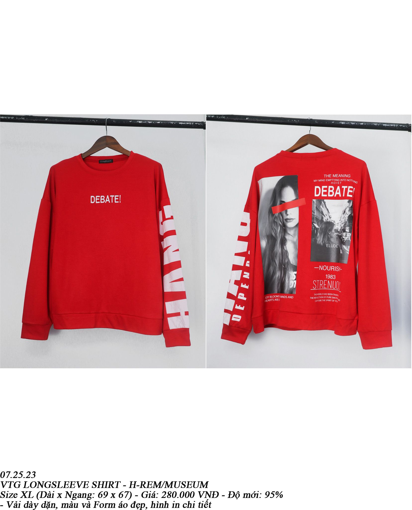 07.25.23 - VTG LONGSLEEVE SHIRT - H-REM/MUSEUM