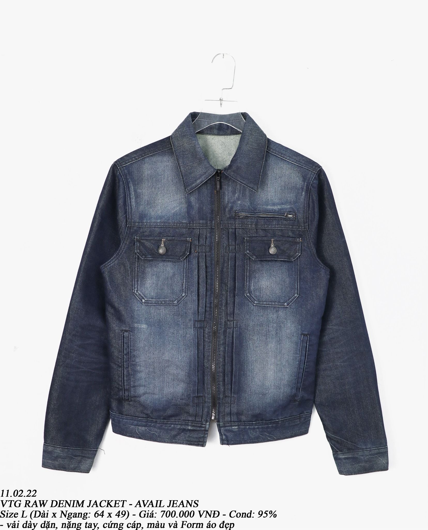 11.02.22 - VTG RAW DENIM JACKET - AVAIL JEANS