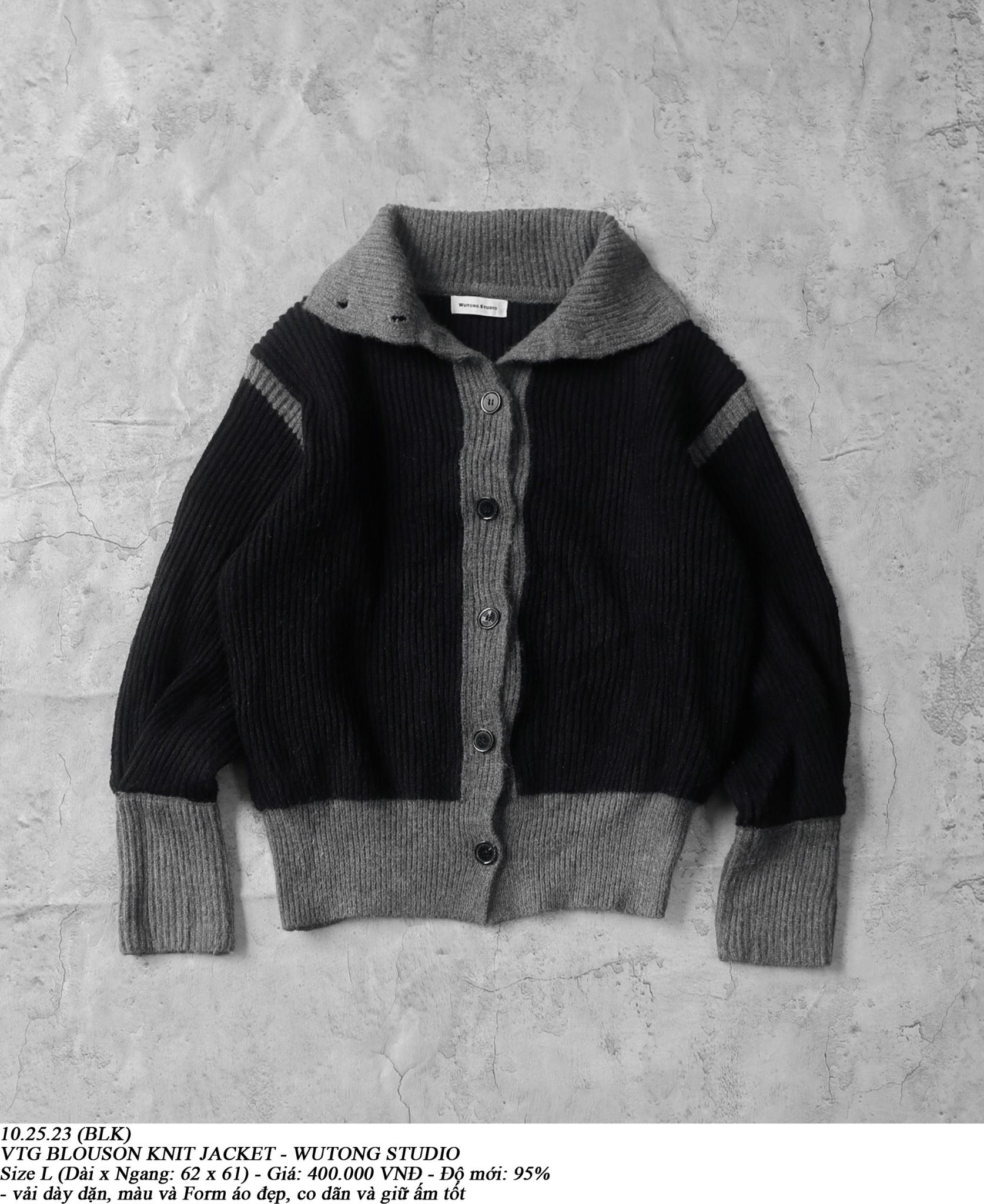 10.25.23 - VTG BLOUSON KNIT JACKET - WUTONG STUDIO