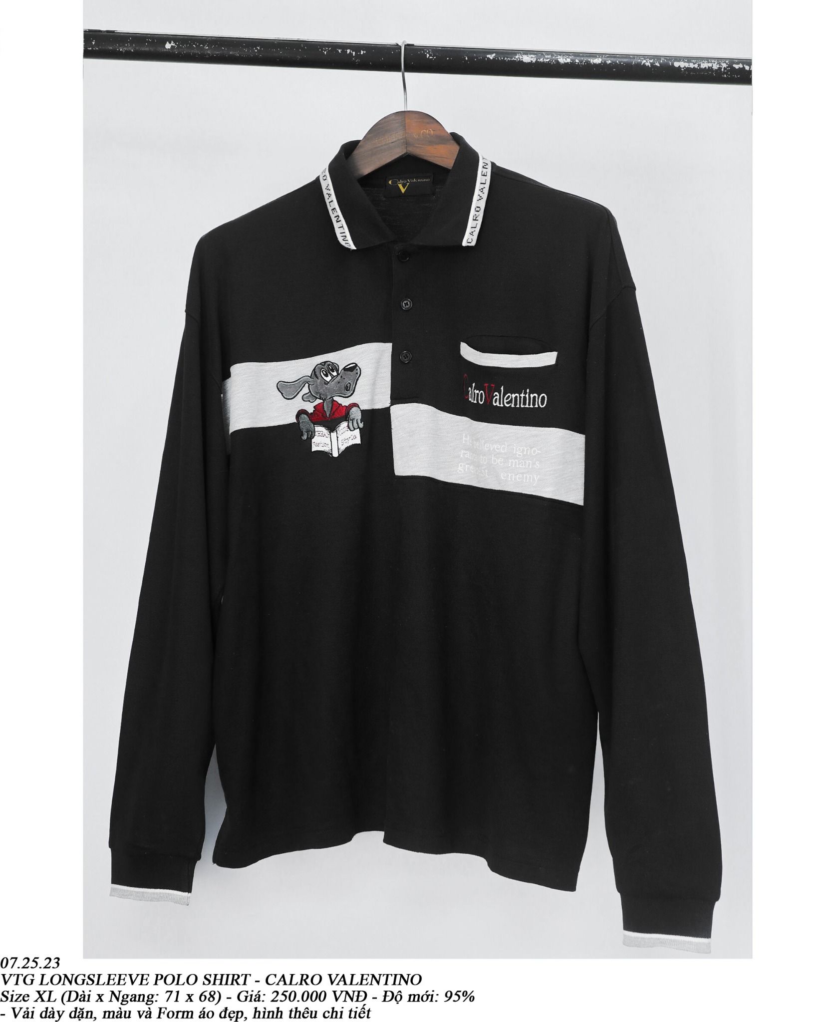 07.25.23 - VTG LONGSLEEVE POLO SHIRT - CALRO VALENTINO