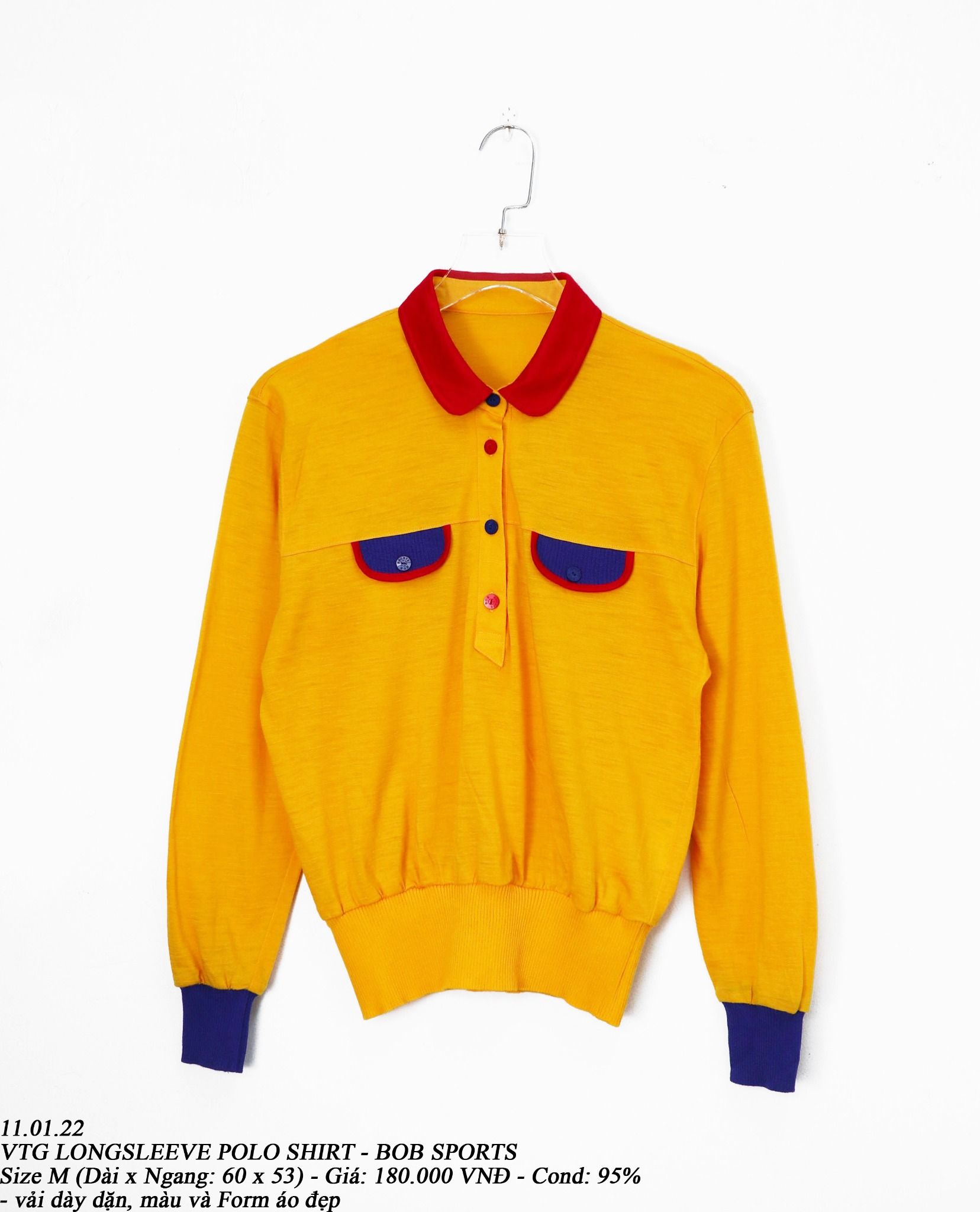11.01.22 - VTG LONGSLEEVE POLO SHIRT - BOB SPORTS