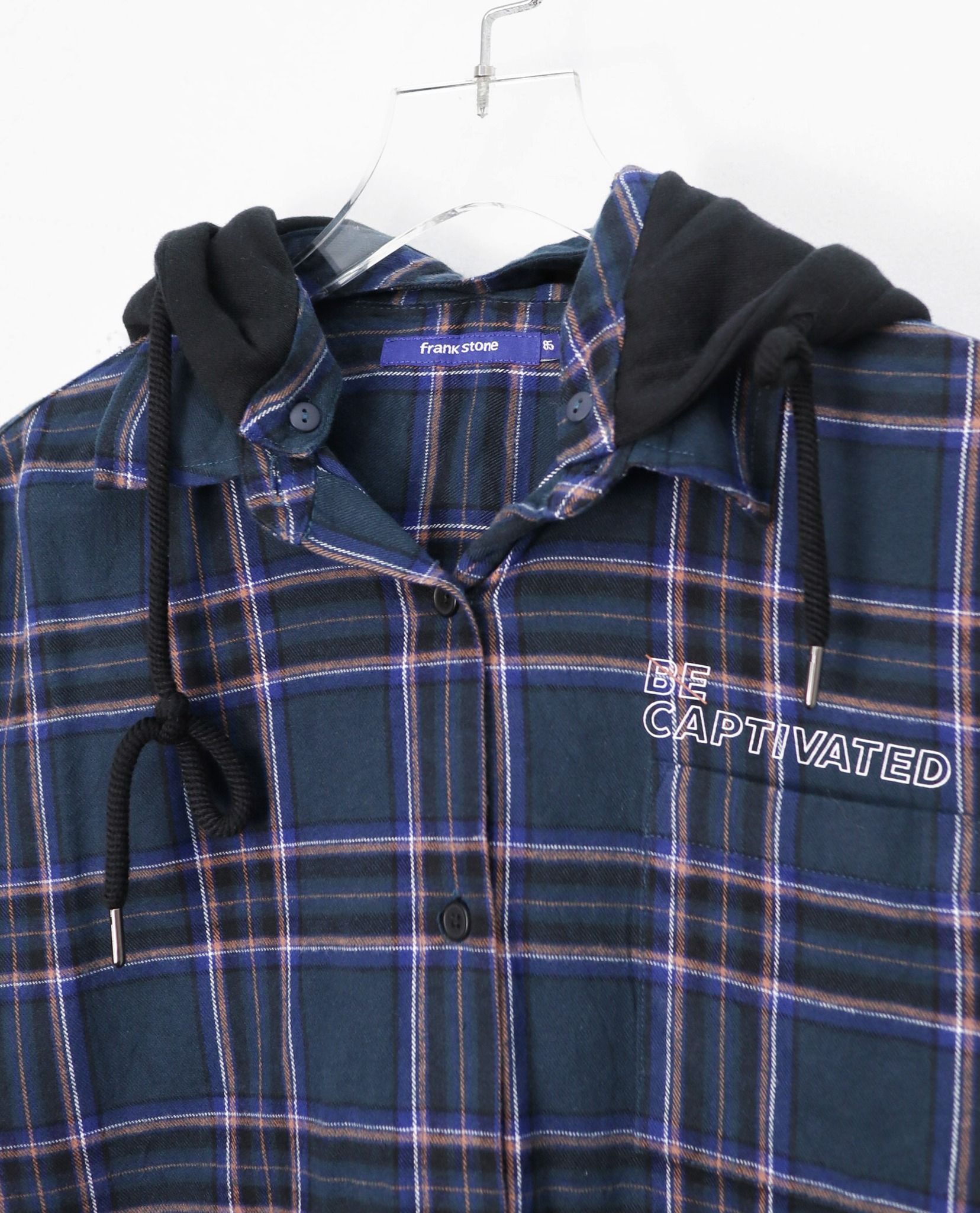 11.01.22 - VTG LONGLINE FLANNEL BUTTON UP SHIRT - FRANK STONE