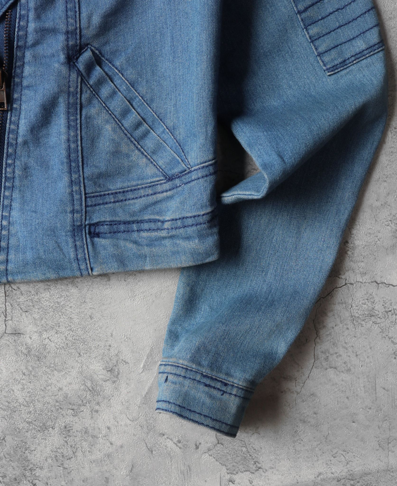 10.25.23 - VTG CROPPED BIKER DENIM JACKET - FOREVER 21