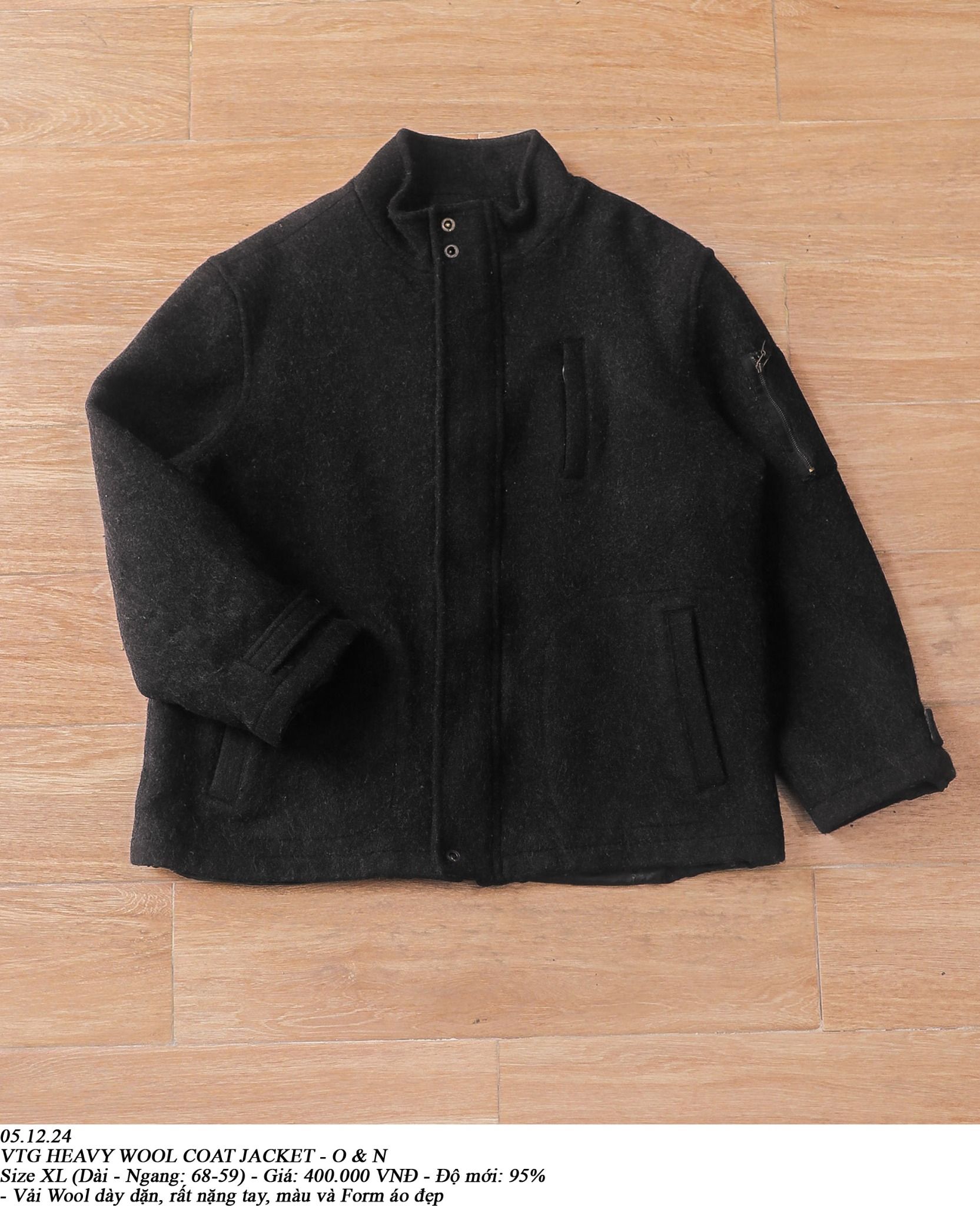 05.12.24 - VTG HEAVY WOOL COAT JACKET - O & N