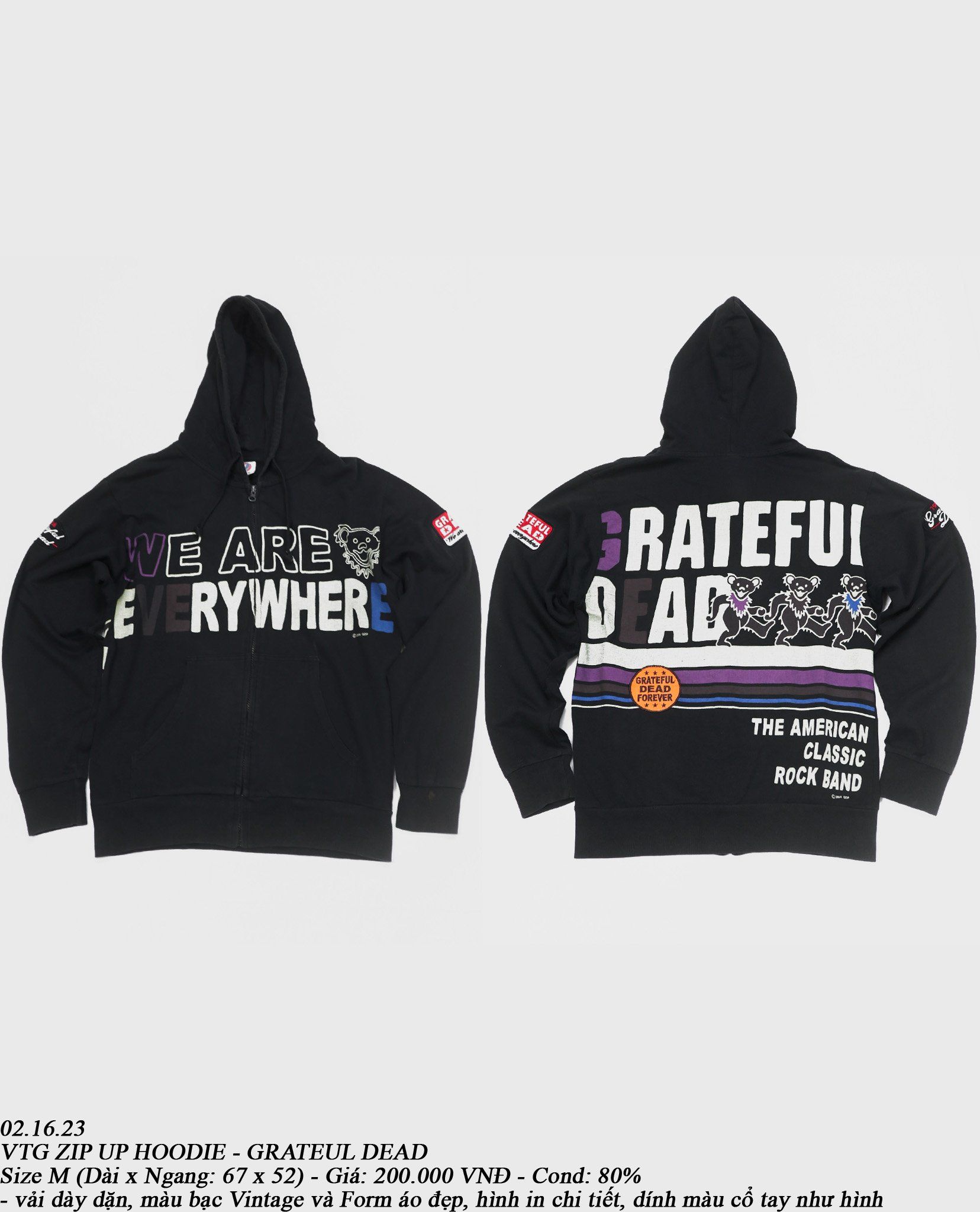 02.16.23 - VTG ZIP UP HOODIE - GRATEUL DEAD
