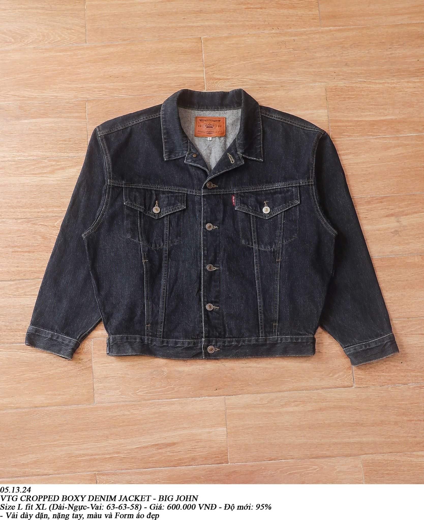 05.13.24 - VTG CROPPED BOXY DENIM JACKET - BIG JOHN