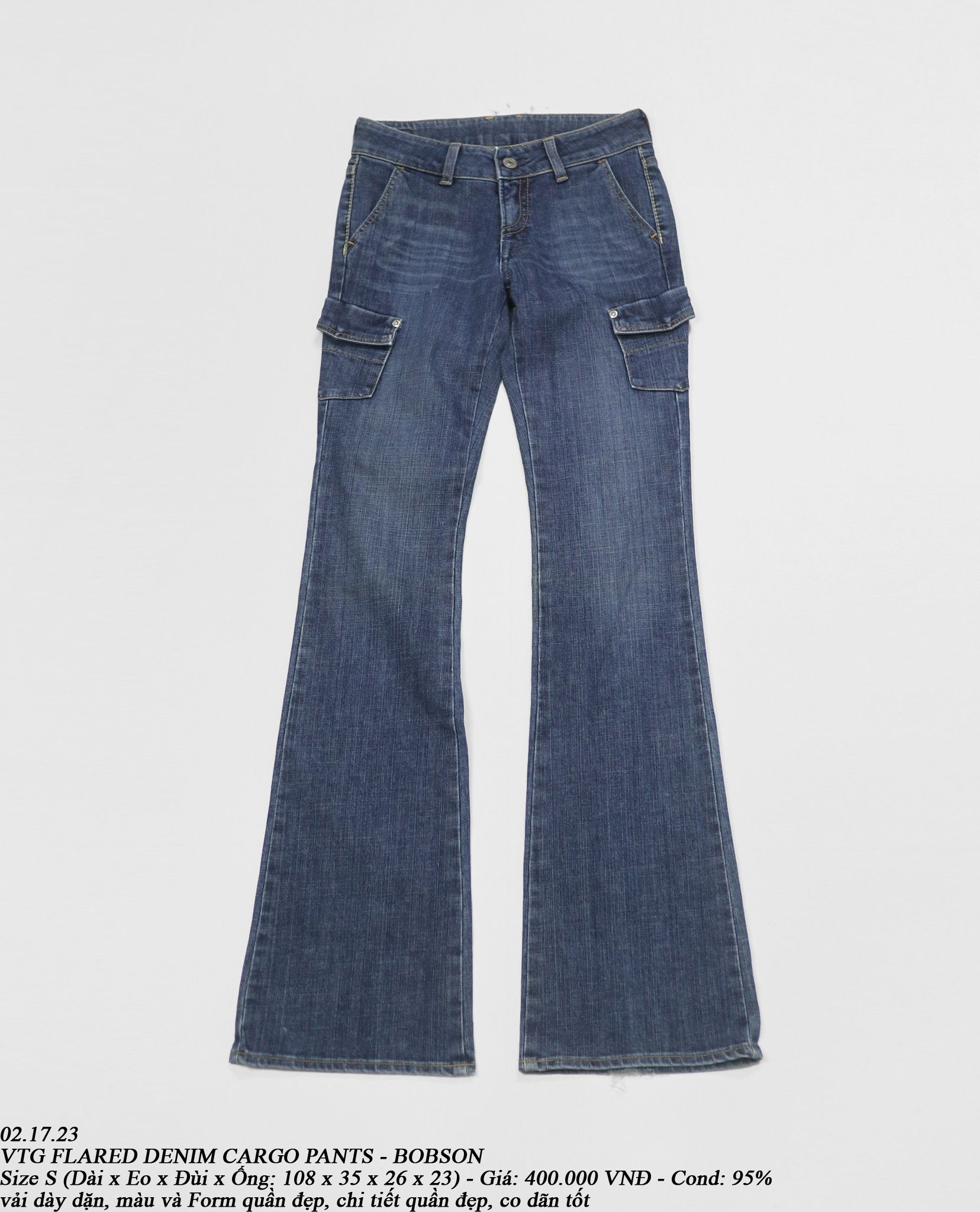 02.17.23 - VTG FLARED DENIM CARGO PANTS - BOBSON