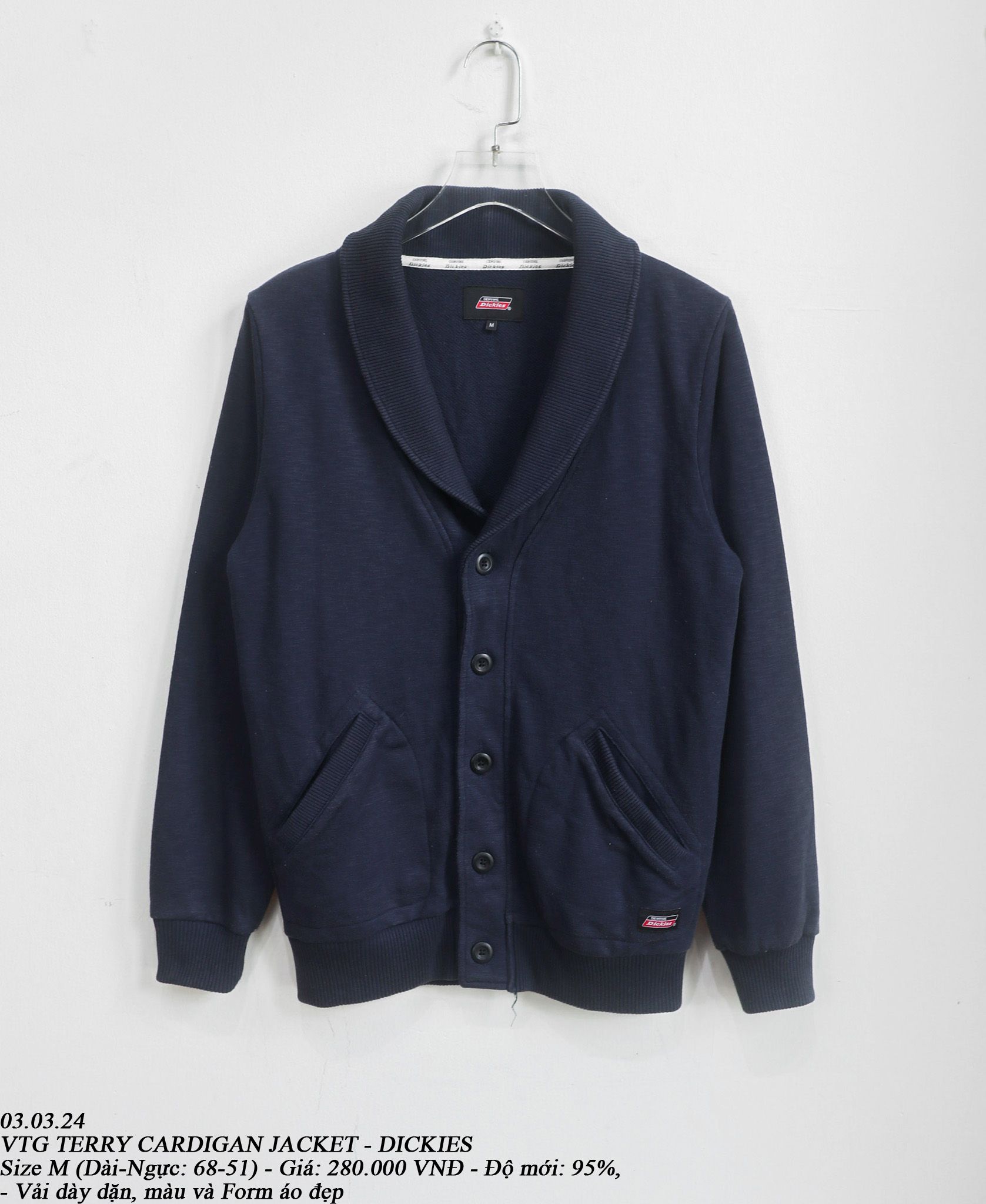 03.03.24 - VTG TERRY CARDIGAN JACKET - DICKIES