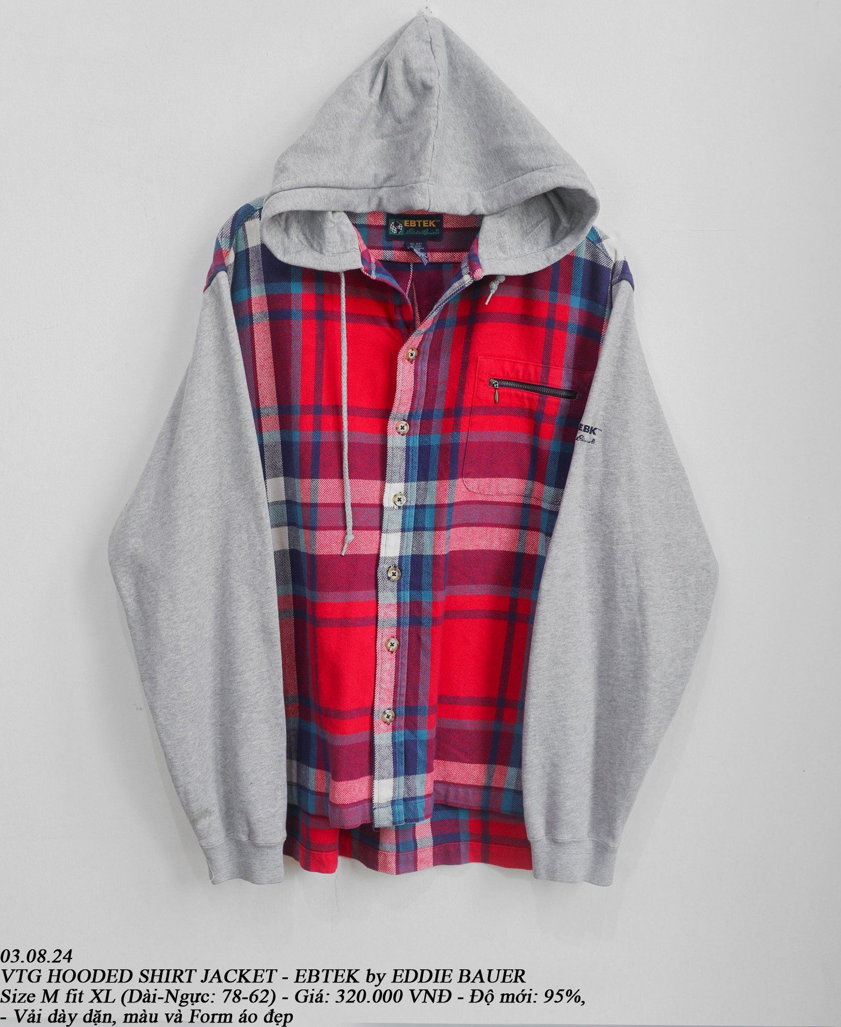 03.08.24 - VTG HOODED SHIRT JACKET - EBTEK by EDDIE BAUER