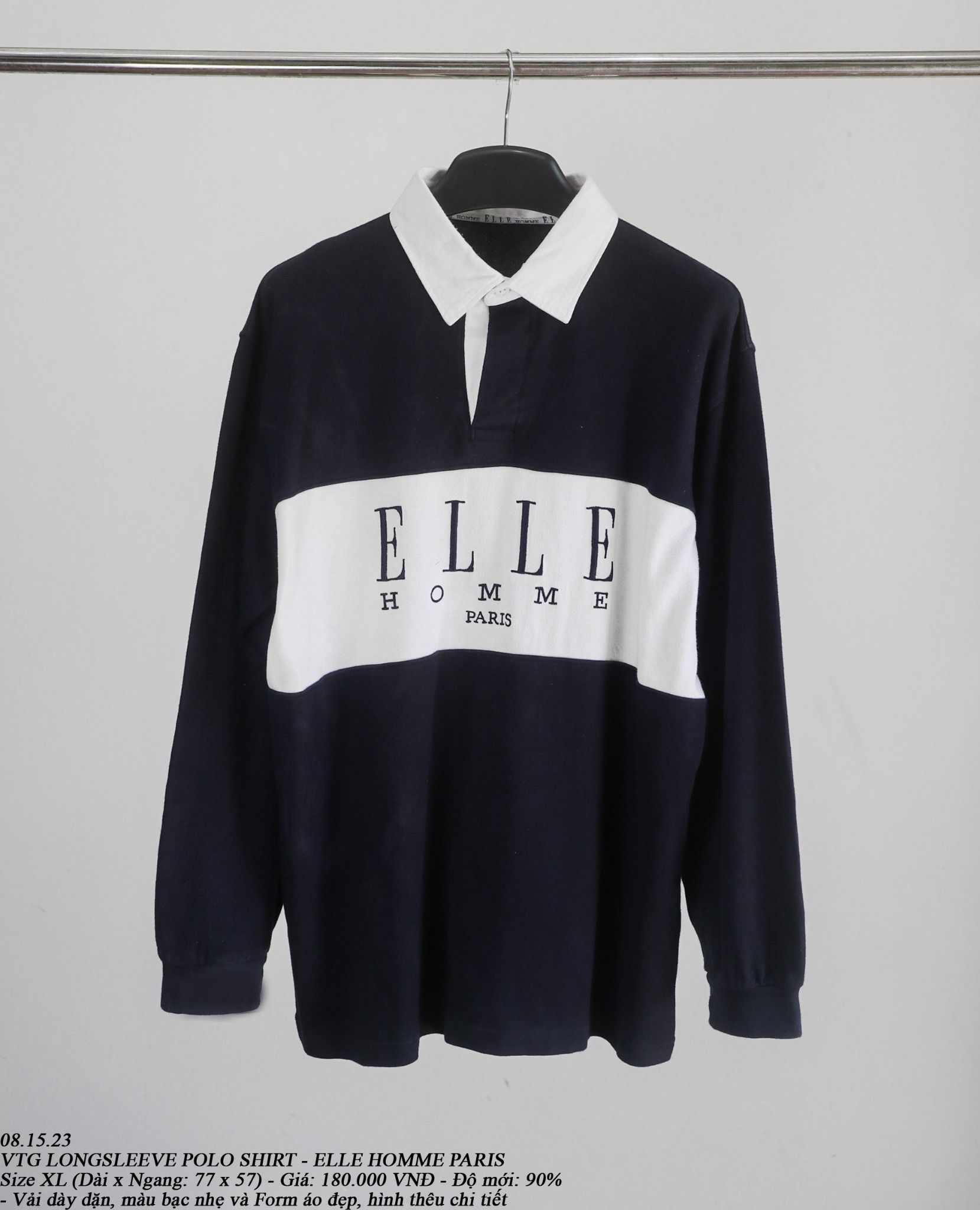 08.15.23 - VTG LONGSLEEVE POLO SHIRT - ELLE HOMME PARIS