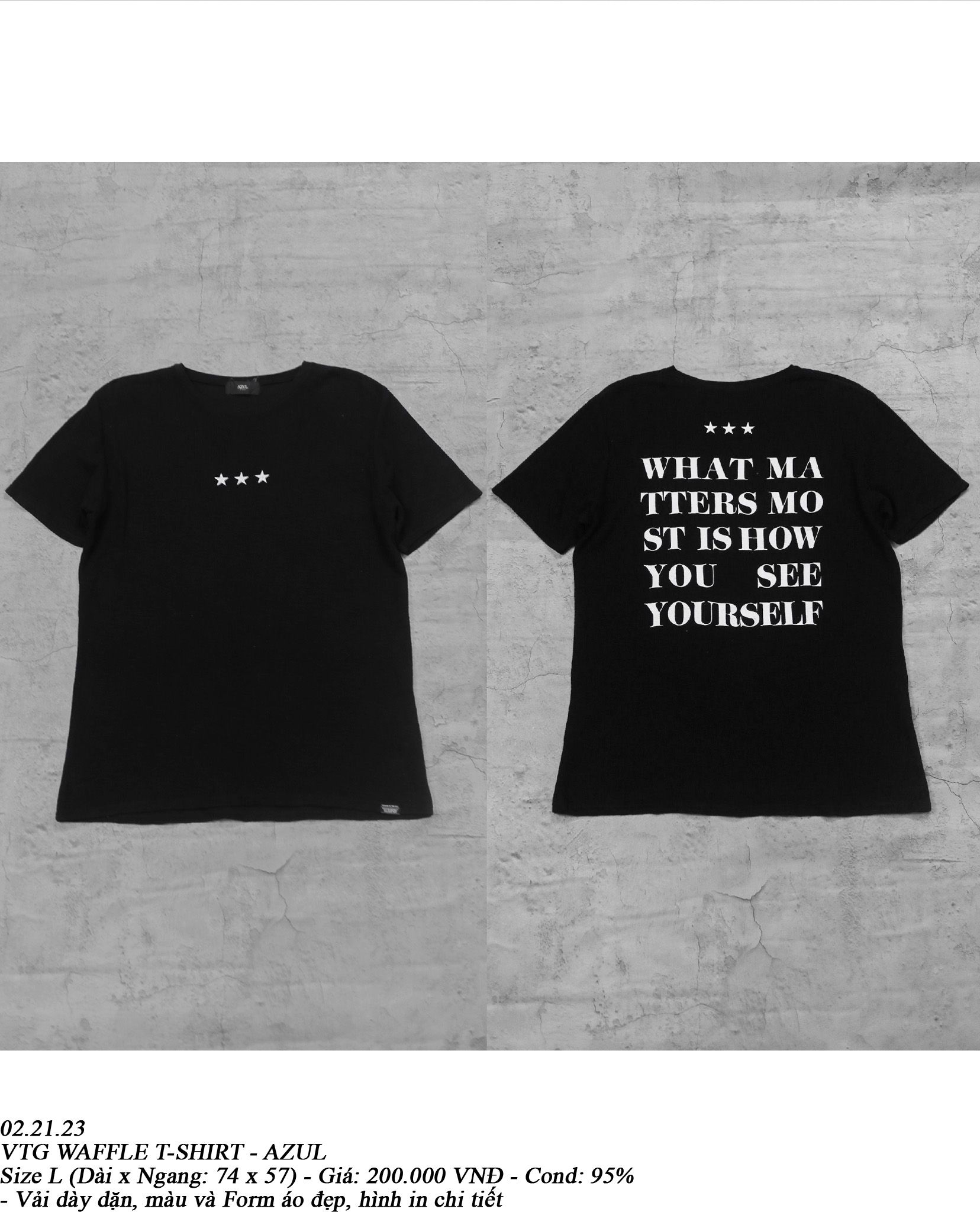 02.21.23 - VTG WAFFLE T-SHIRT - AZUL