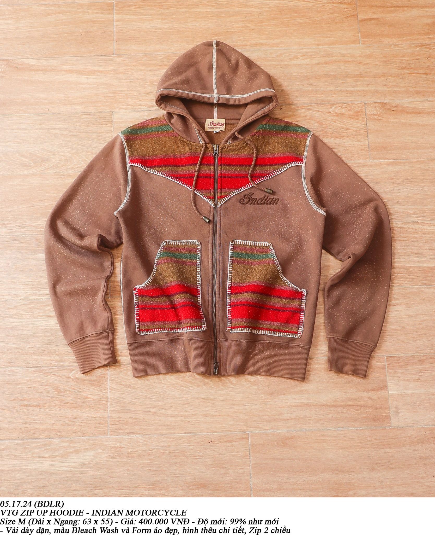 05.17.24 - VTG ZIP UP HOODIE - INDIAN MOTORCYCLE