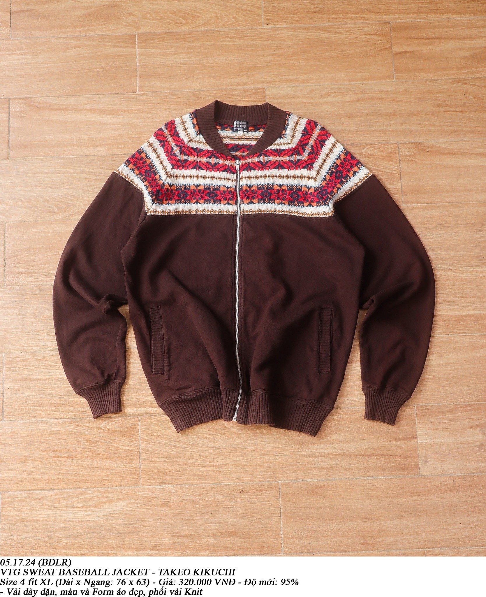 05.17.24 - VTG SWEAT BASEBALL JACKET - TAKEO KIKUCHI