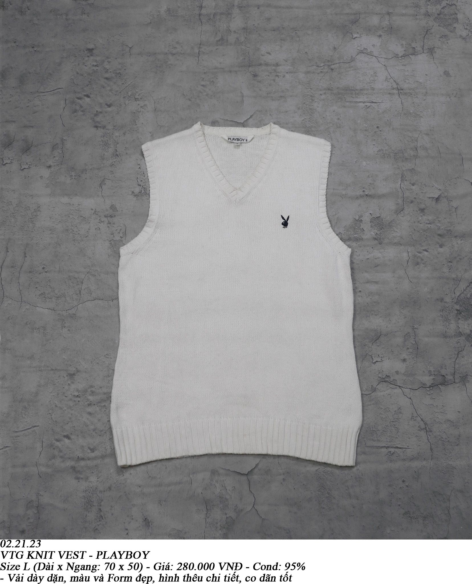 02.21.23 - VTG KNIT VEST - PLAYBOY
