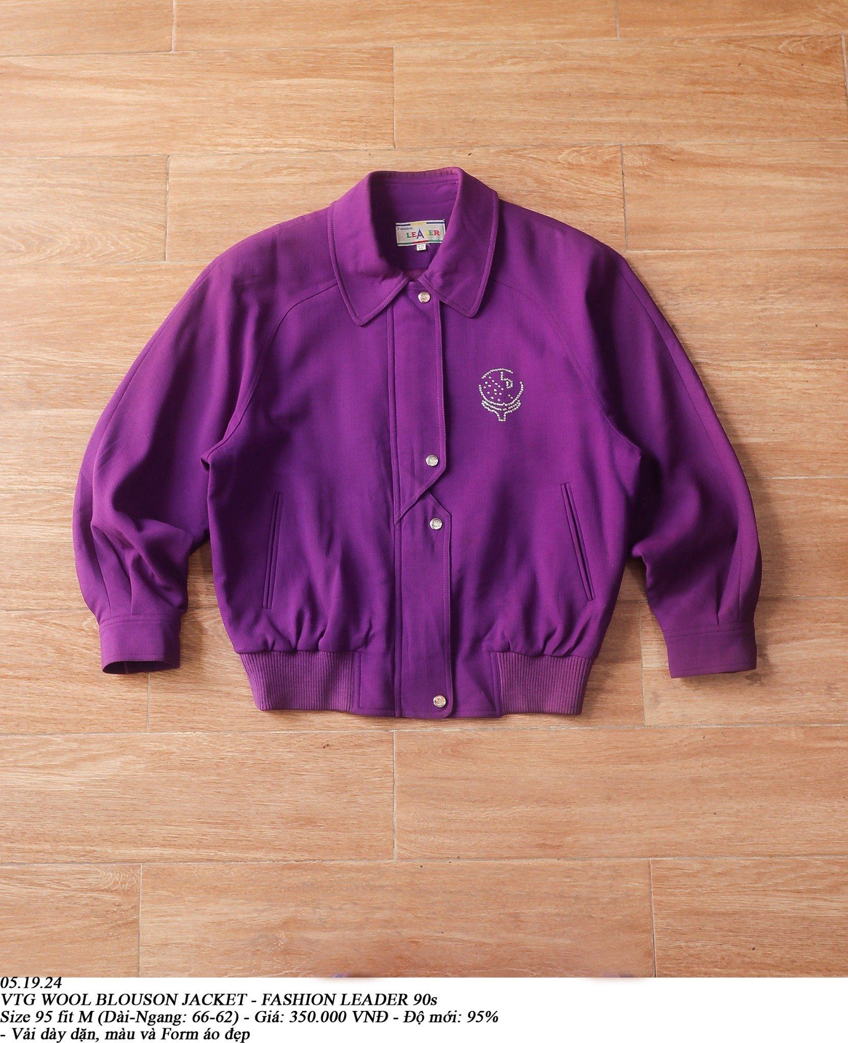 05.19.24 - VTG WOOL BLOUSON JACKET - FASHION LEADER 90s