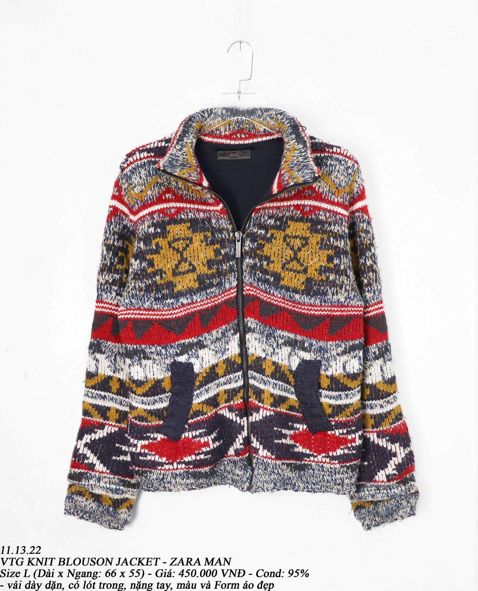 11.13.22 - VTG KNIT BLOUSON JACKET - ZARA MAN