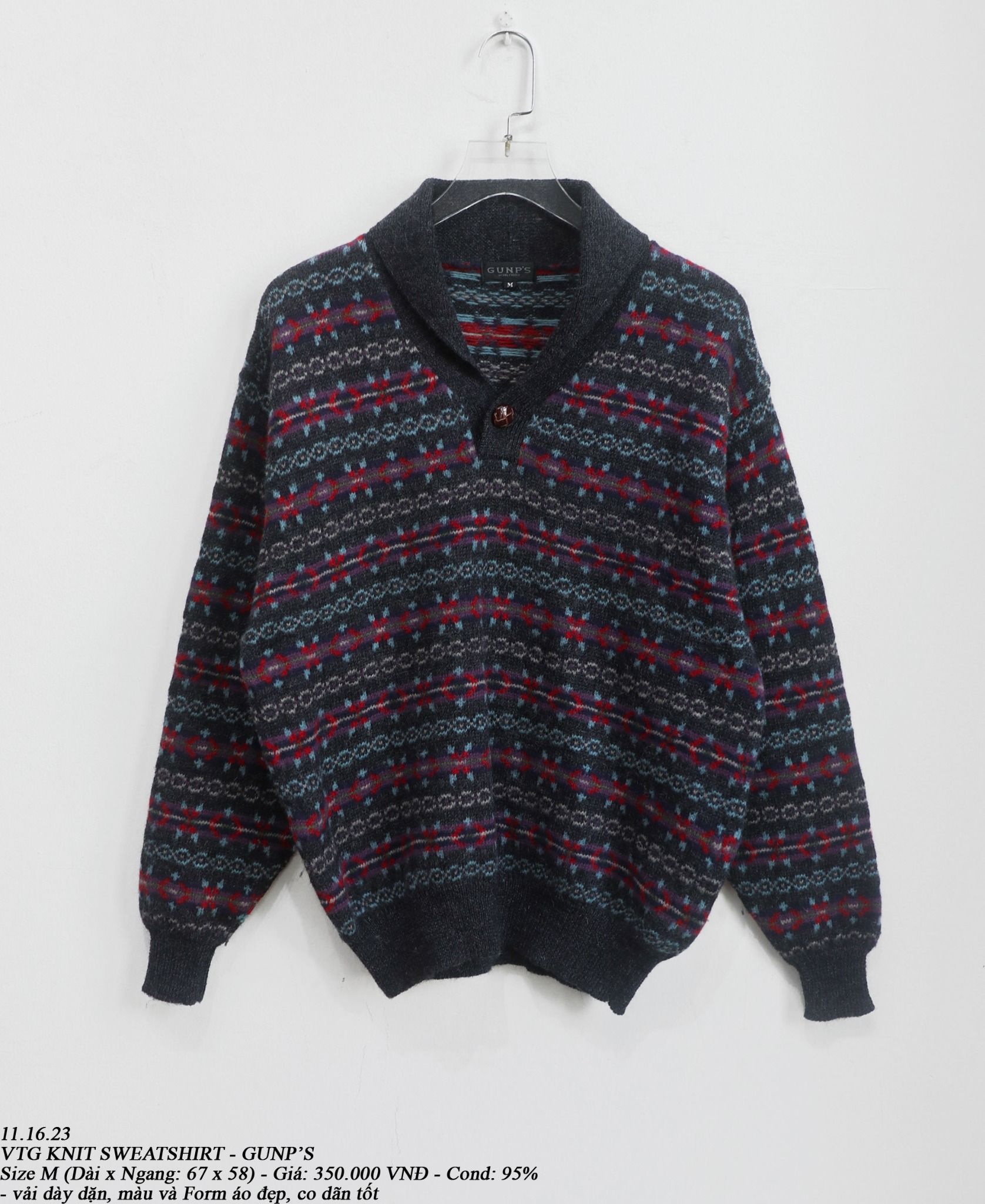 11.16.23 - VTG KNIT SWEATSHIRT - GUNP'S