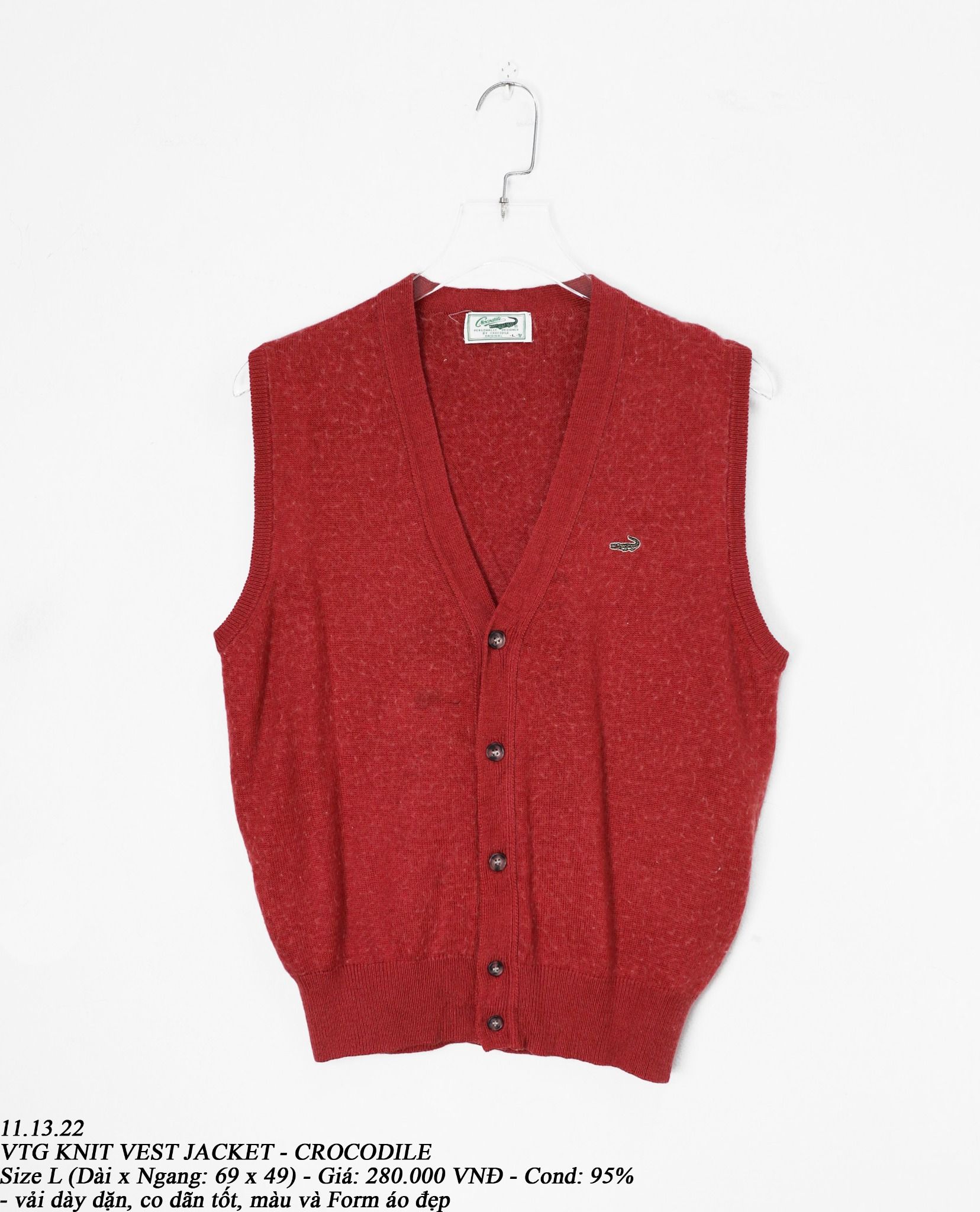 11.13.22 - VTG KNIT VEST JACKET - CROCODILE