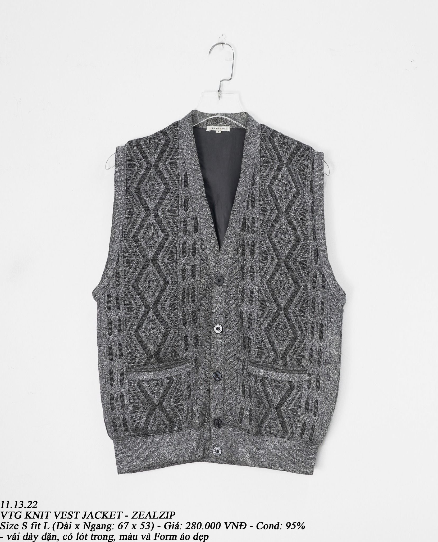 11.13.22 - VTG KNIT VEST JACKET - ZEALZIP