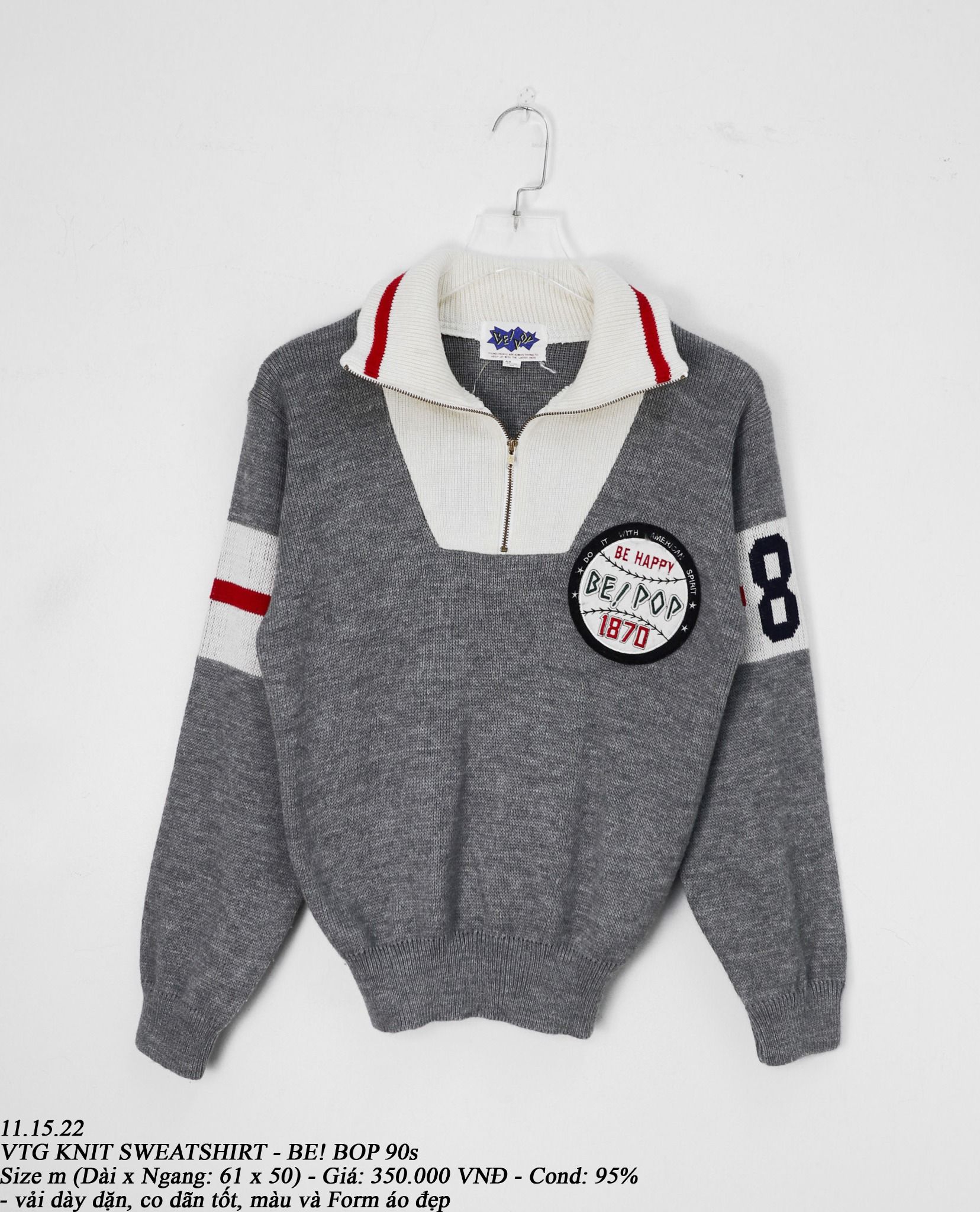 11.15.22 - VTG KNIT SWEATSHIRT - BE! BOP 90s