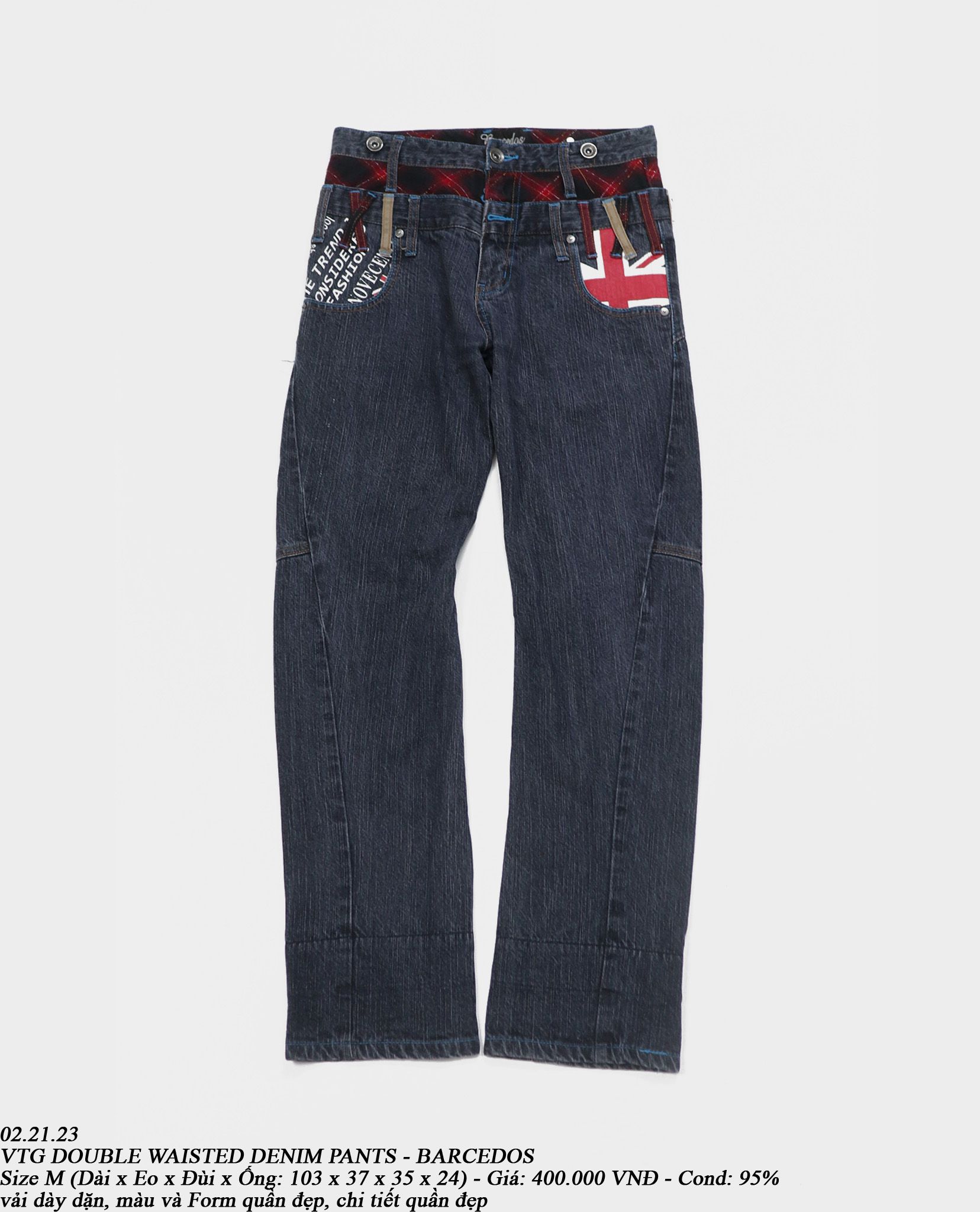 02.21.23 - VTG DOUBLE WAISTED DENIM PANTS - BARCEDOS