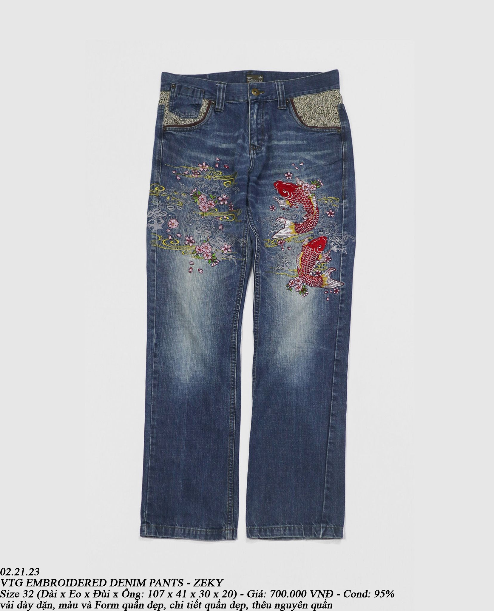 02.21.23 - VTG EMBROIDERED DENIM PANTS - ZEKY
