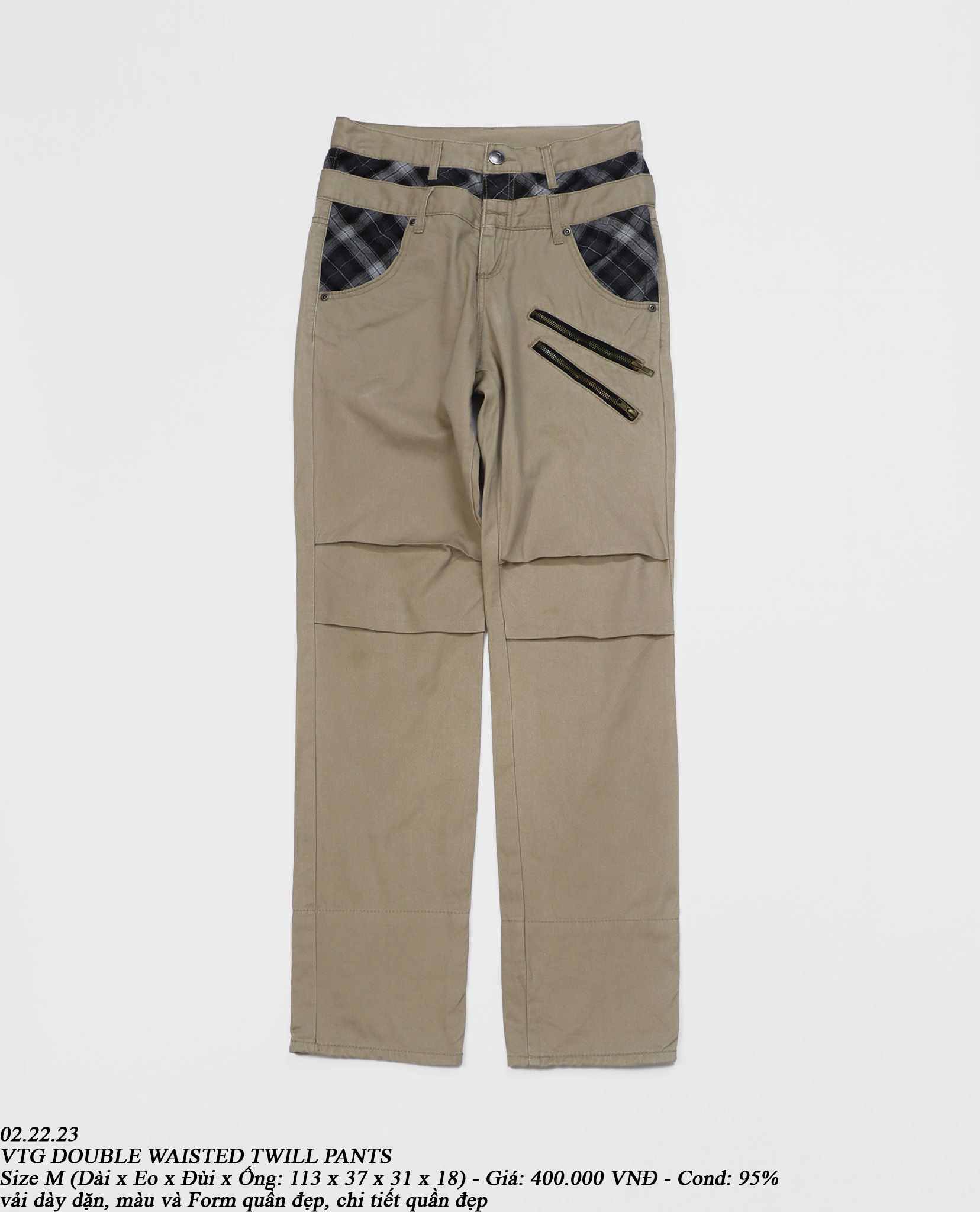 02.22.23 - VTG DOUBLE WAISTED TWILL PANTS