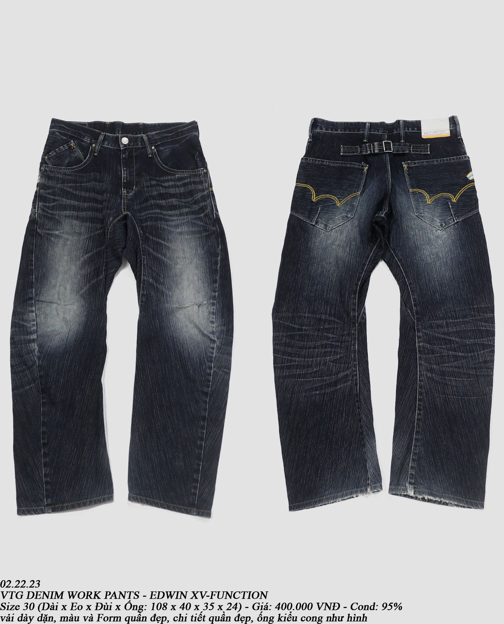 02.22.23 - VTG DENIM WORK PANTS - EDWIN XV-FUNCTION
