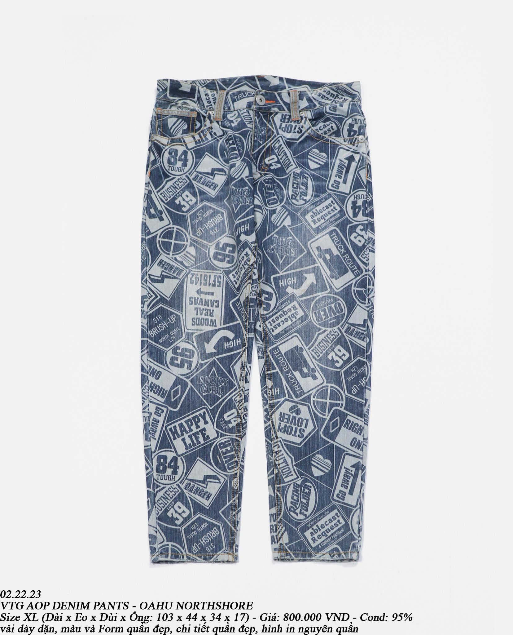 02.22.23 - VTG AOP DENIM PANTS - OAHU NORTHSHORE