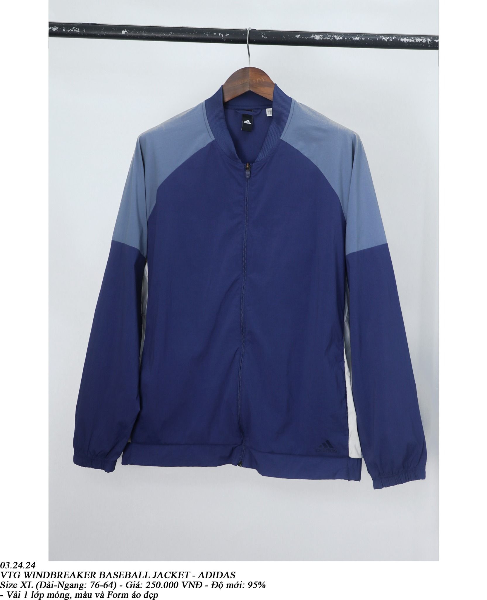03.24.24 - VTG WINDBREAKER BASEBALL JACKET - ADIDAS