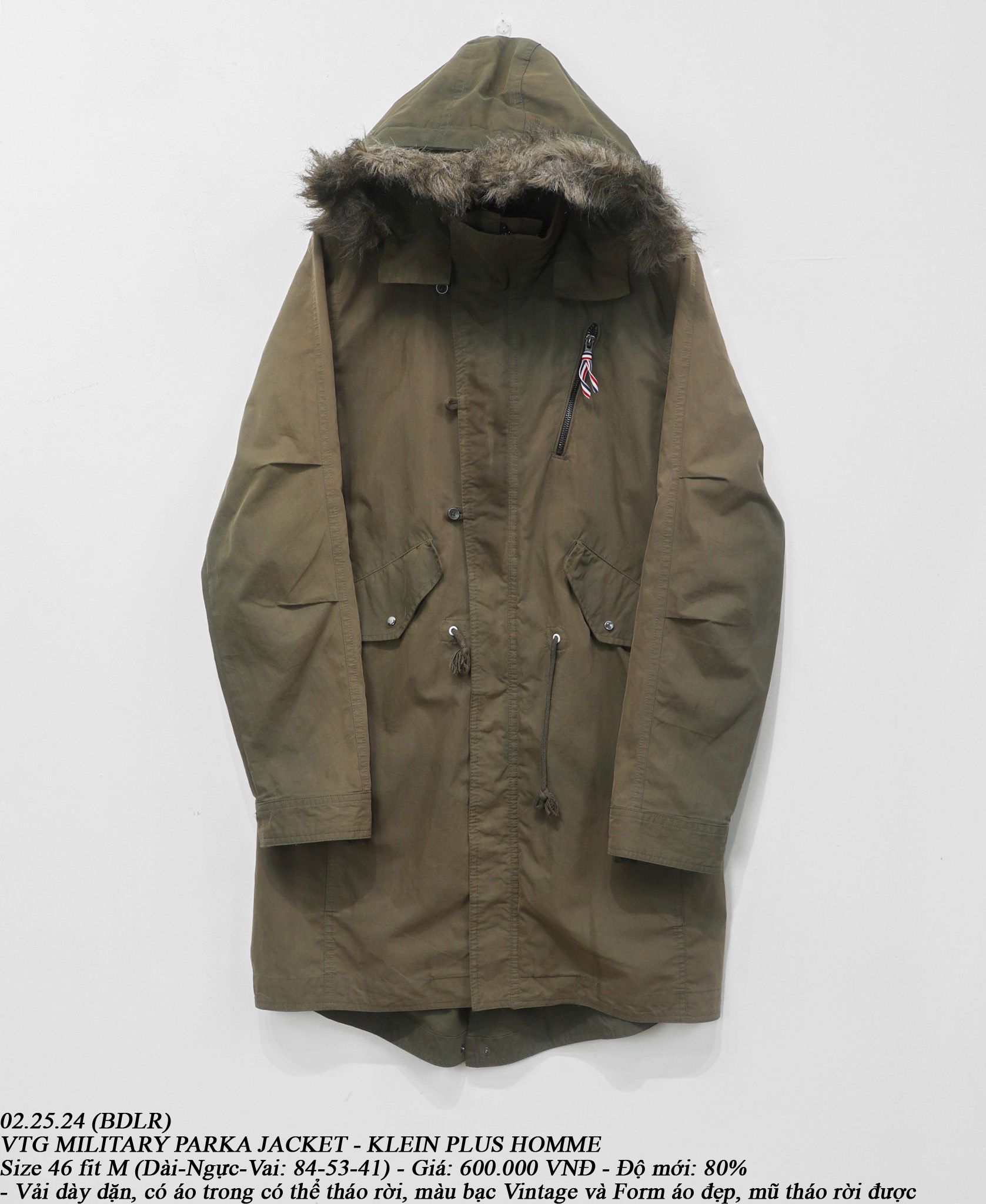 02.25.24 - VTG MILITARY PARKA JACKET - KLEIN PLUS HOMME