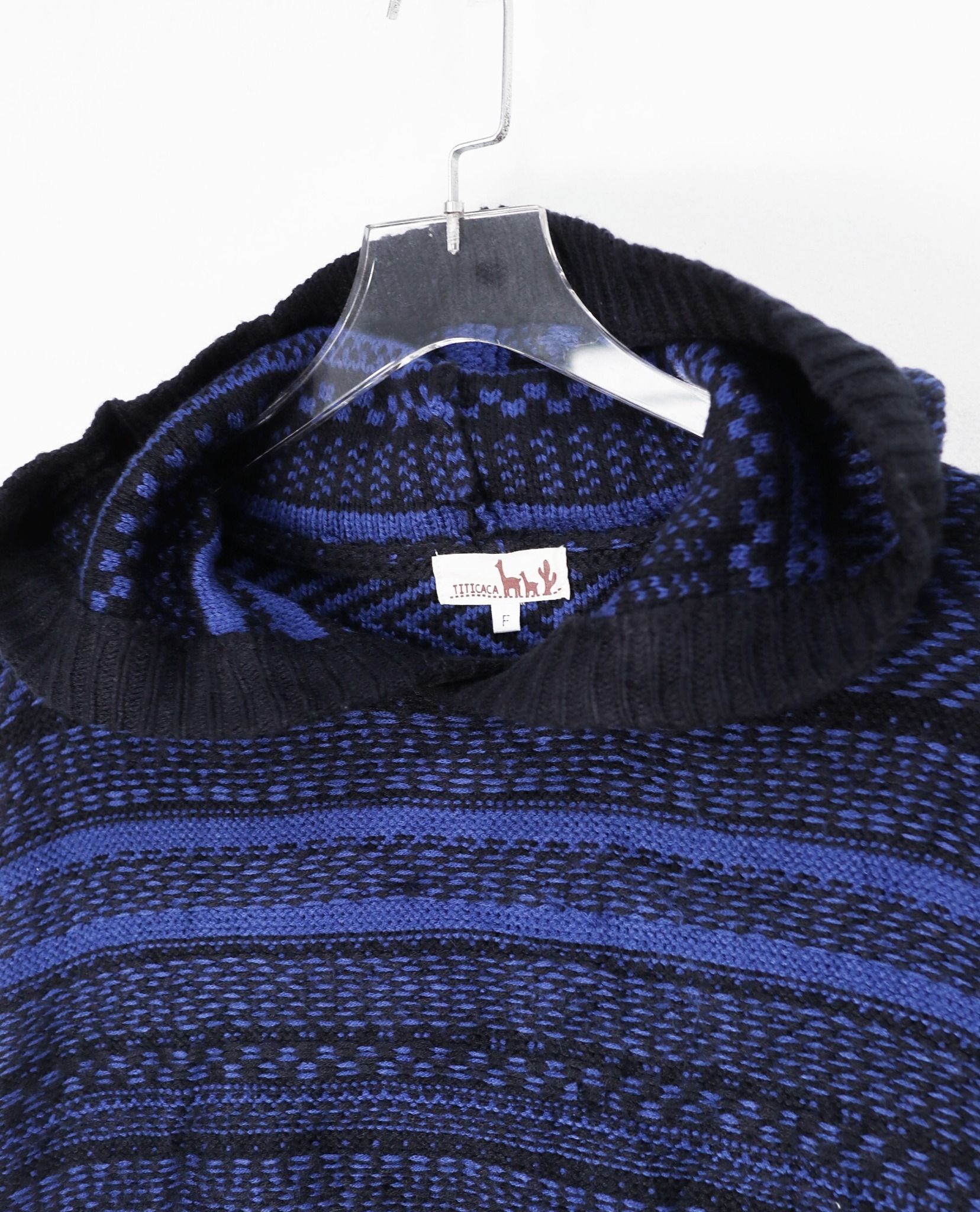 11.17.22 - VTG CROPPED KNIT PULLOVER HOODIE - TITICACA