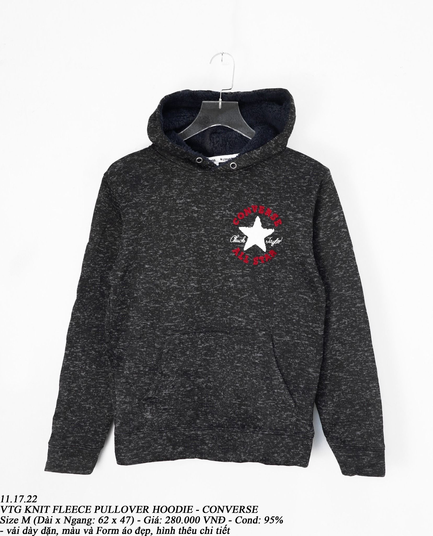 11.17.22 - VTG KNIT FLEECE PULLOVER HOODIE - CONVERSE