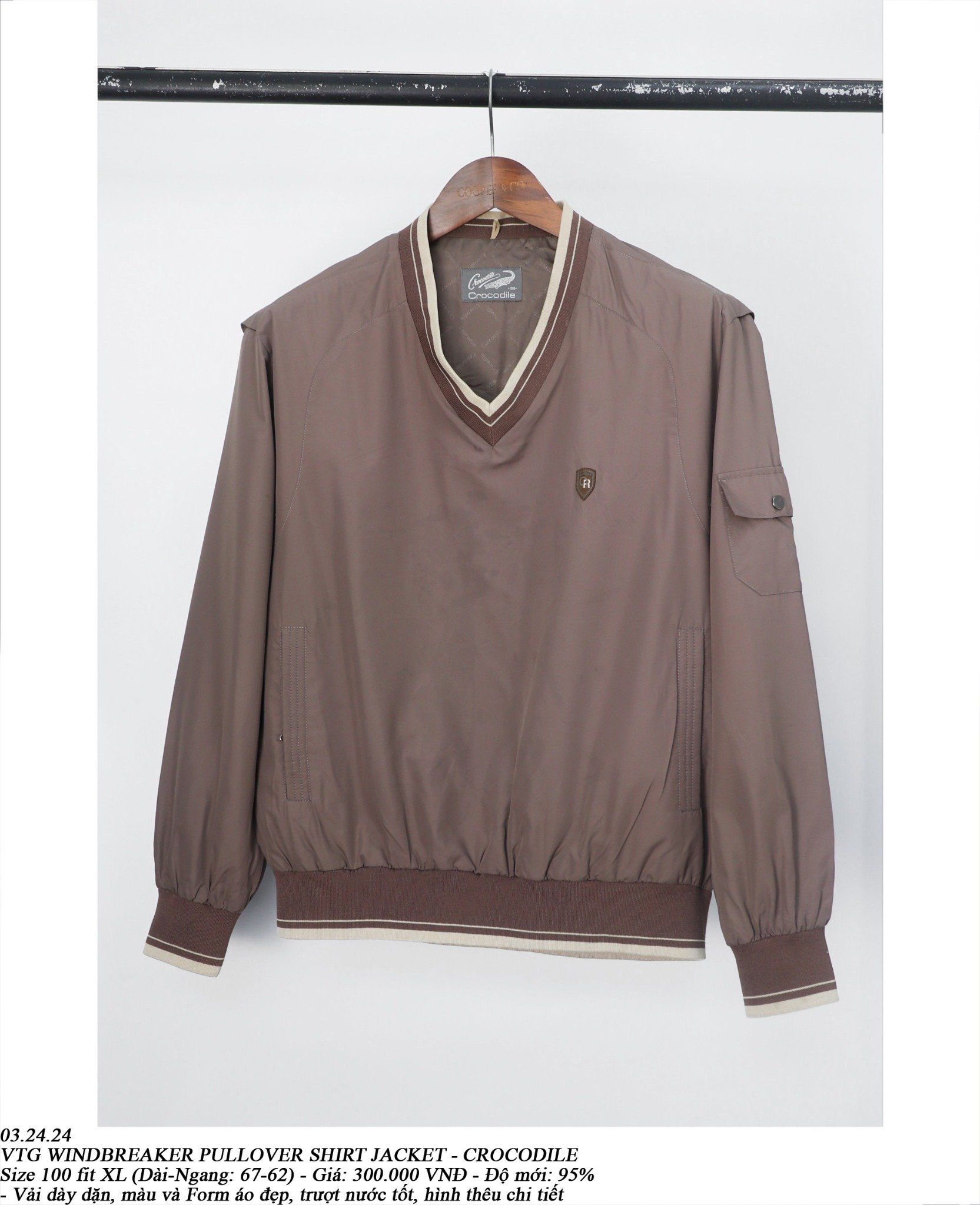 03.24.24 - VTG WINDBREAKER PULLOVER SHIRT JACKET - CROCODILE