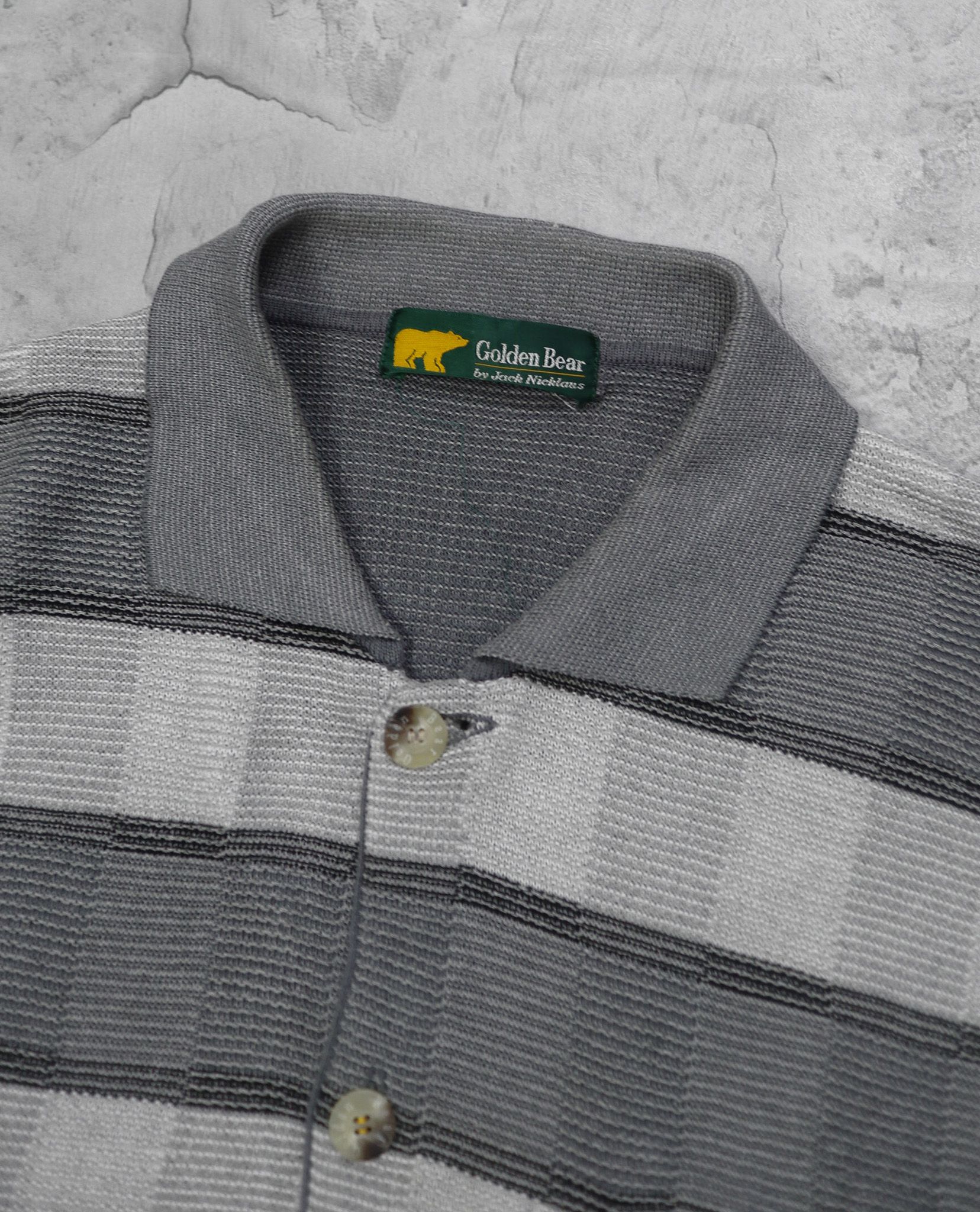02.23.23 - VTG KNIT BUTTON UP SHIRT - GOLDEN BEAR BY JACK NICKLAUS