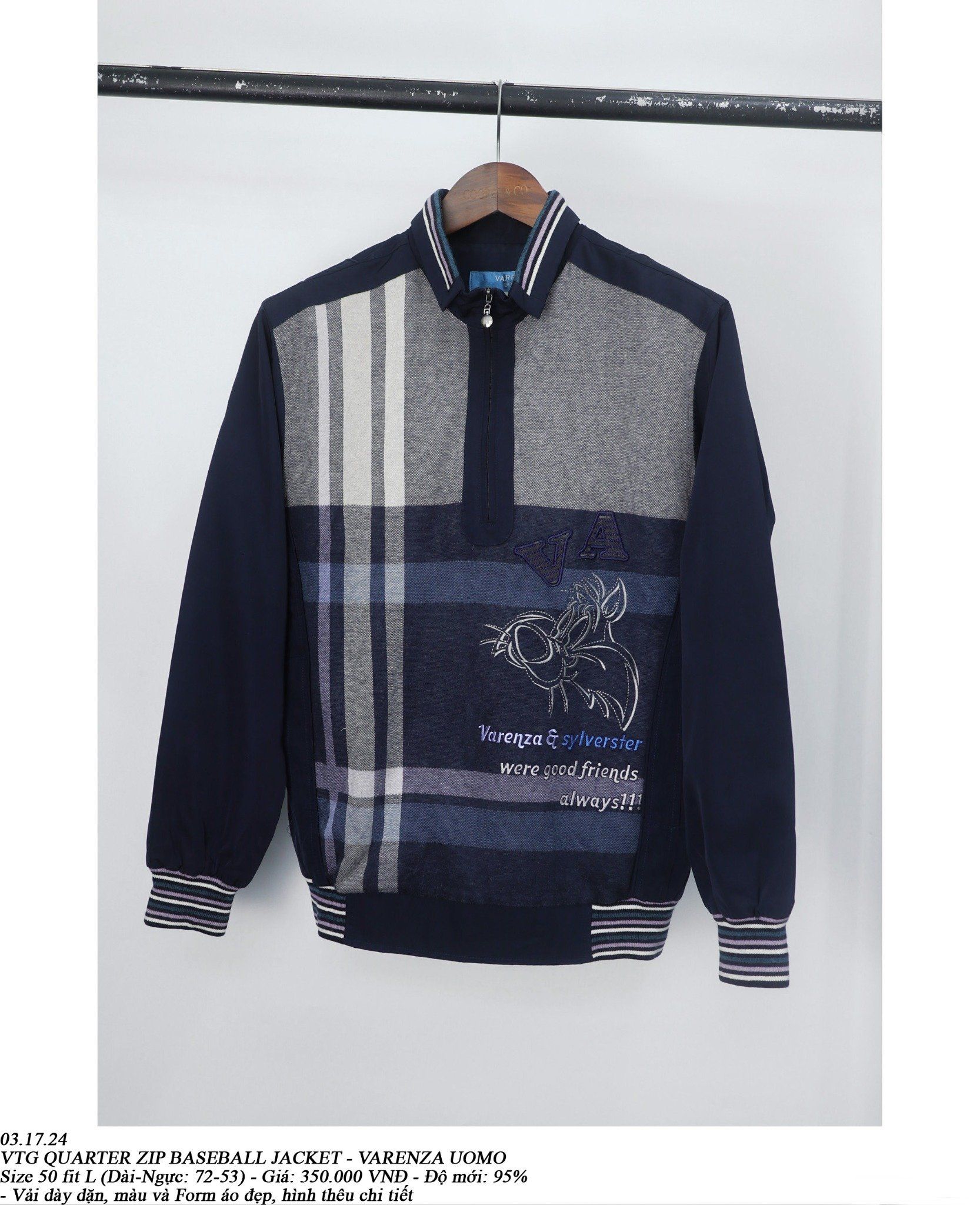 03.17.24 - VTG QUARTER ZIP BASEBALL JACKET - VERENZA UOMO