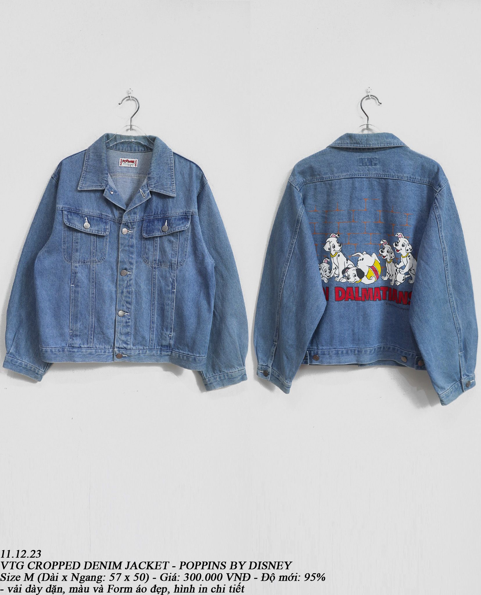11.12.23 - VTG CROPPED DENIM JACKET - POPPINS BY DISNEY