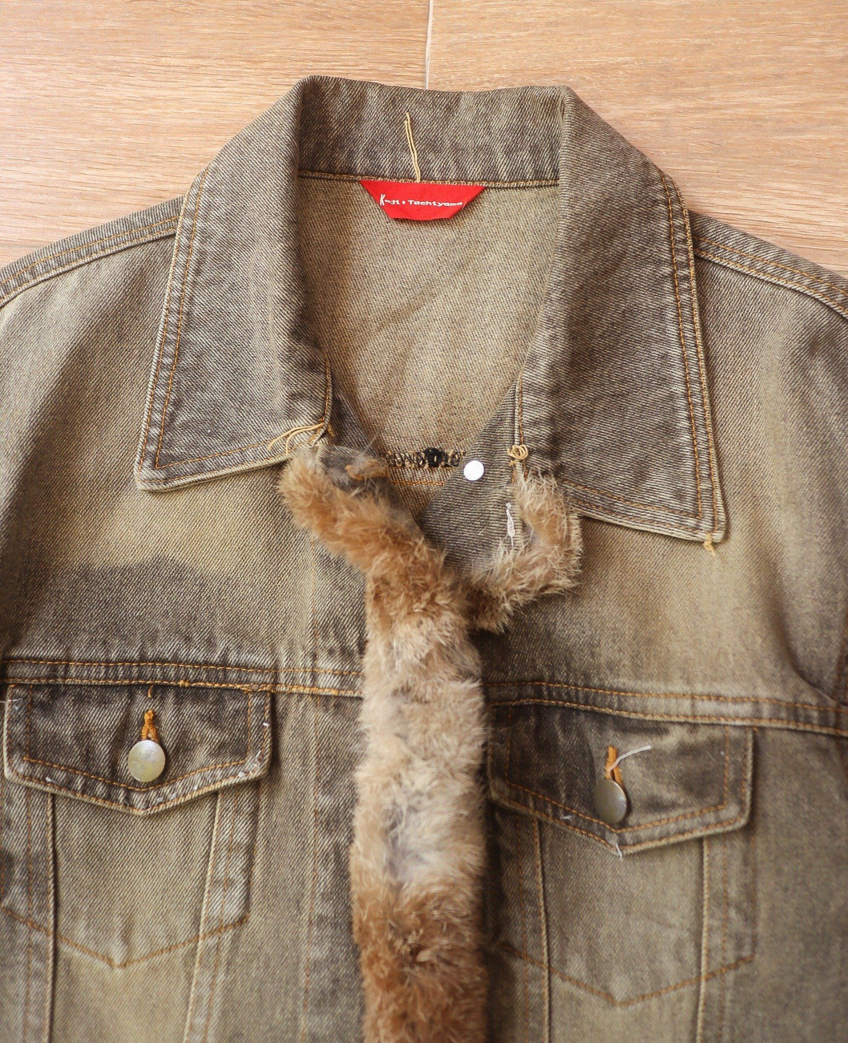 05.23.24 - VTG FUR TRIM CROPPED DENIM JACKET - KOJI TACHIYAMA