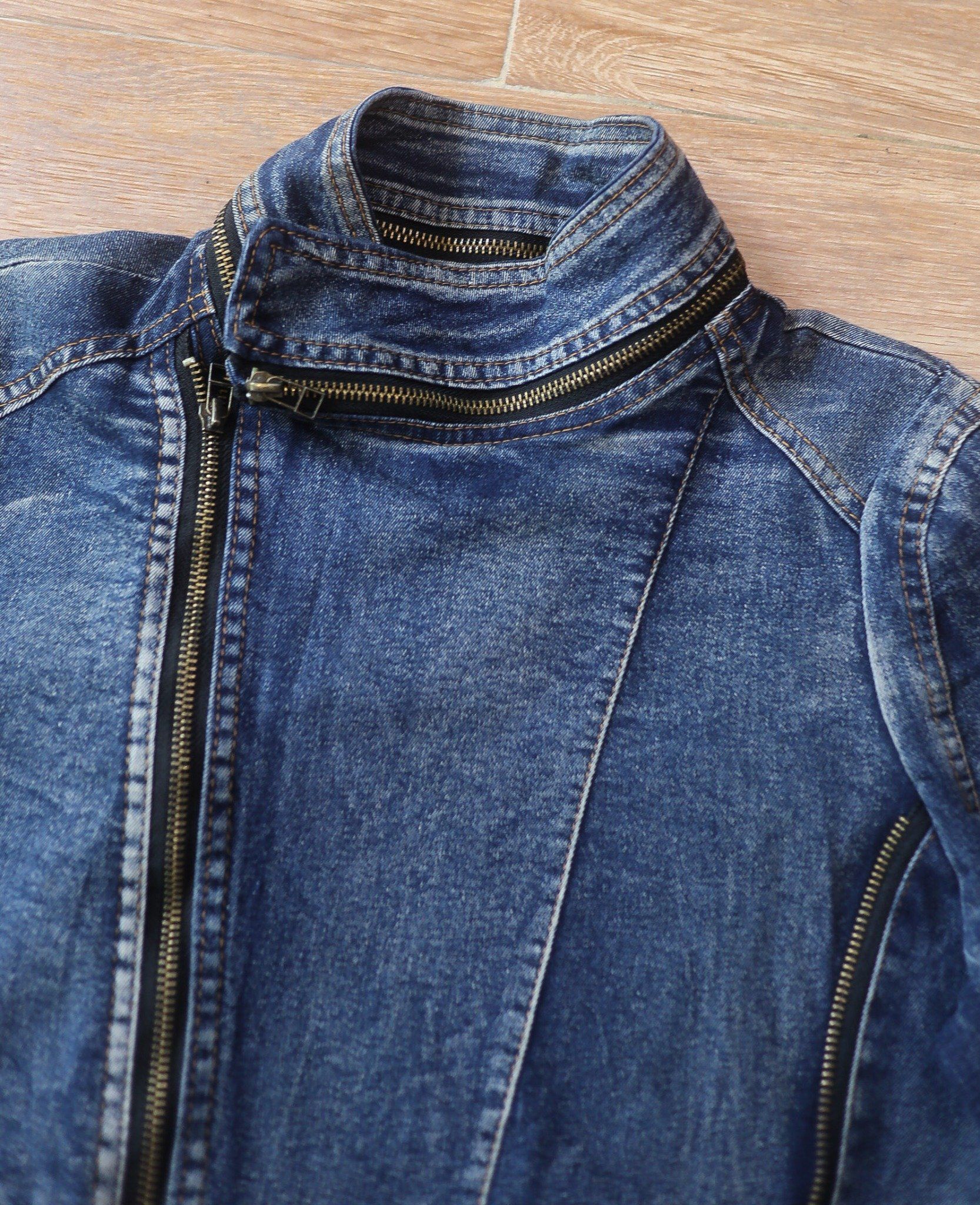 05.23.24 - VTG CROPPED MULTI ZIP DENIM JACKET
