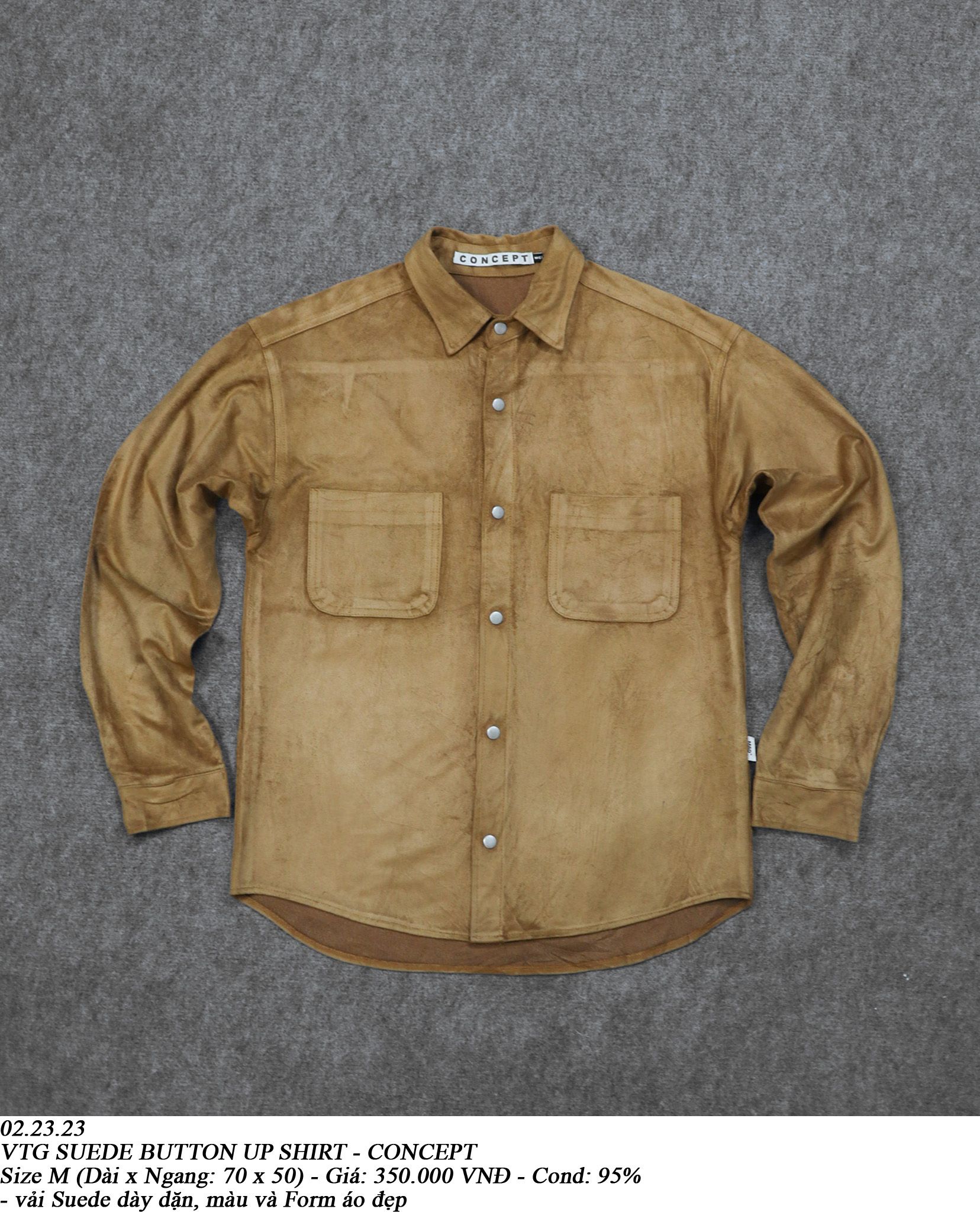 02.23.23 - VTG SUEDE BUTTON UP SHIRT - CONCEPT