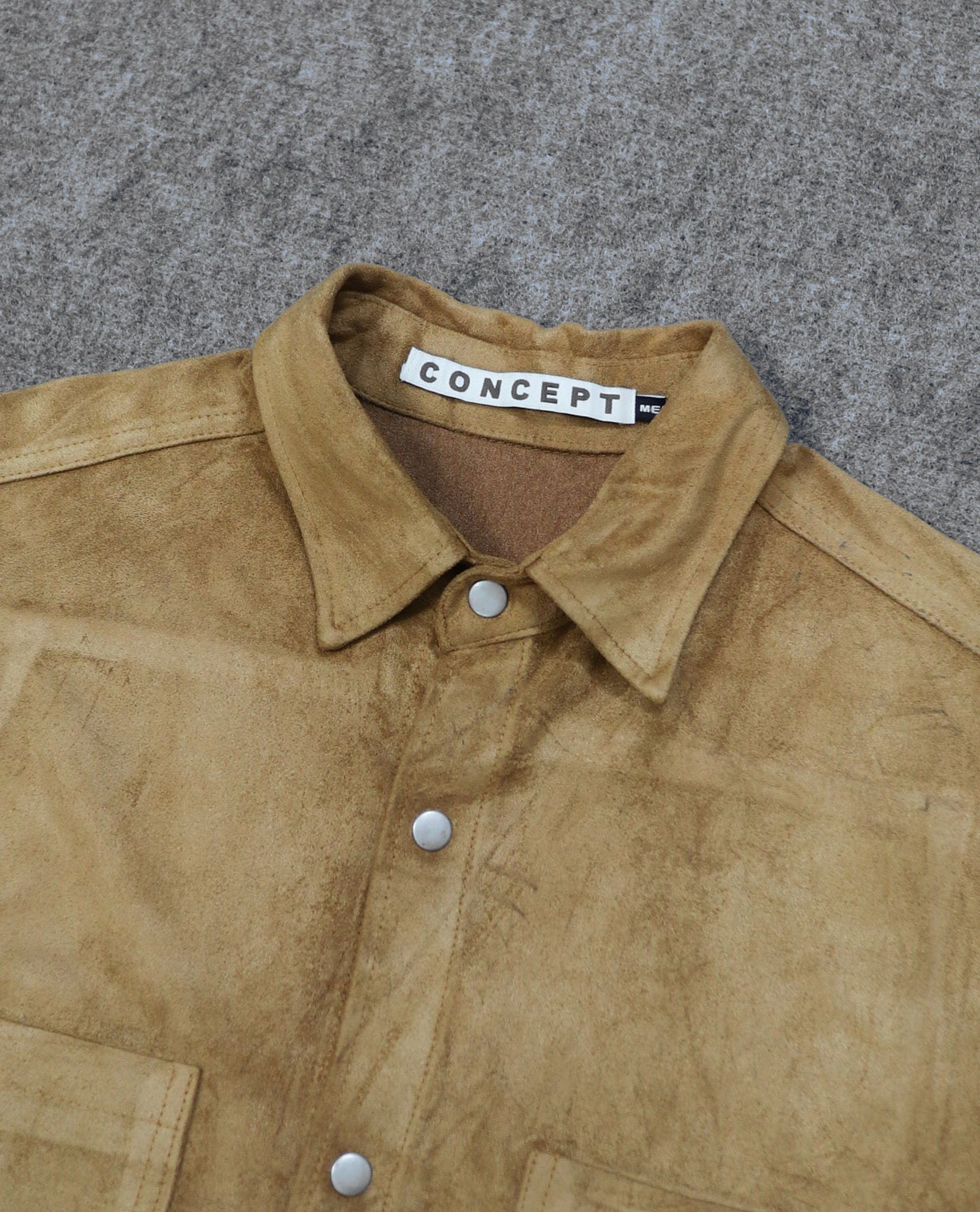 02.23.23 - VTG SUEDE BUTTON UP SHIRT - CONCEPT