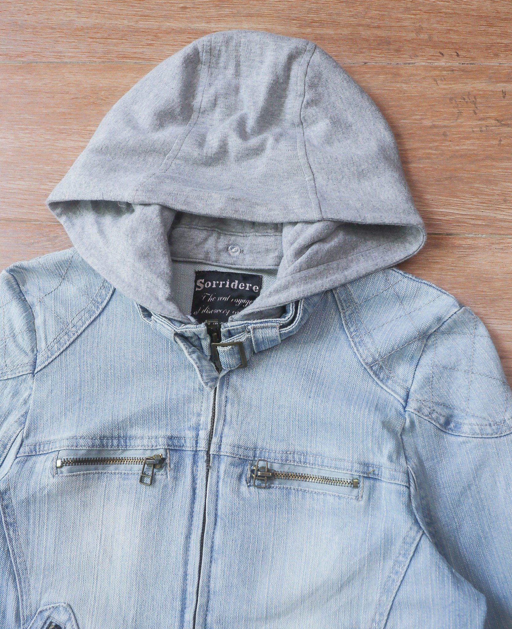 05.23.24 - VTG CROPPED BIKER DENIM JACKET - SORRIDERE