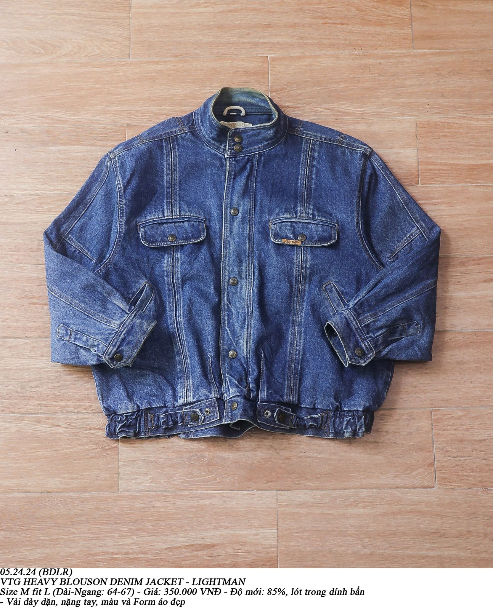 05.24.24 - VTG HEAVY BLOUSON DENIM JACKET - LIGHTMAN