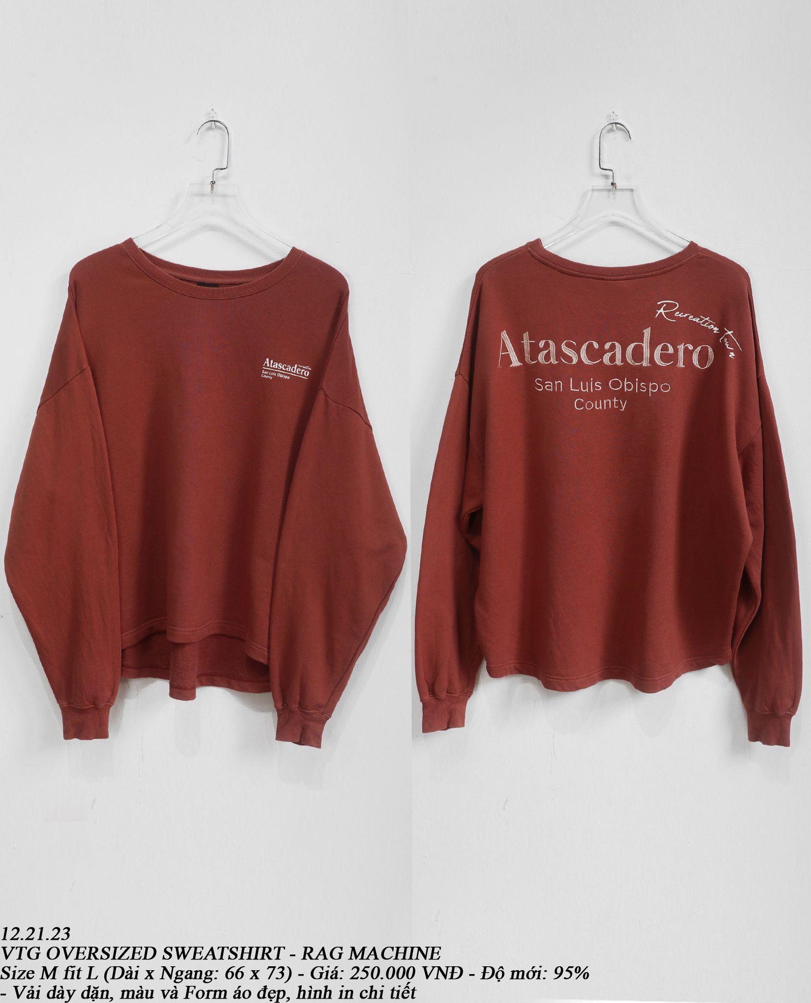 12.21.23 - VTG OVERSIZED SWEATSHIRT - RAG MACHINE