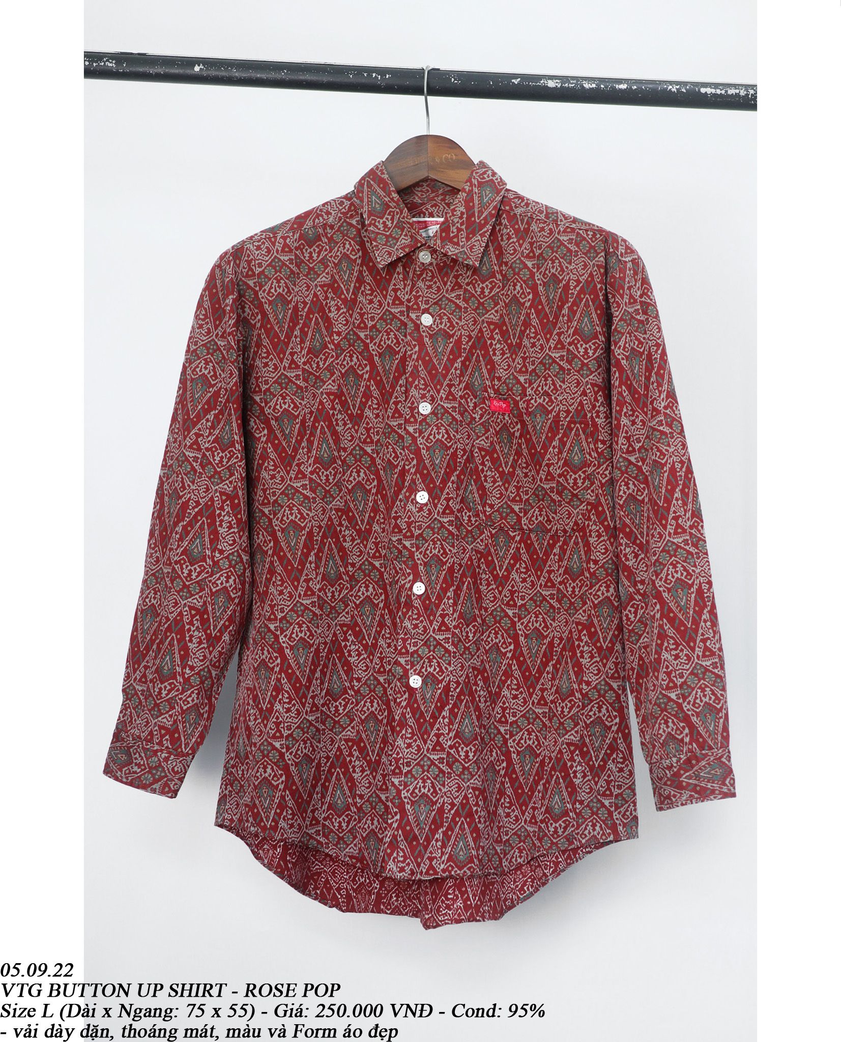 05.09.23 - VTG BUTTON UP SHIRT - ROSE POP