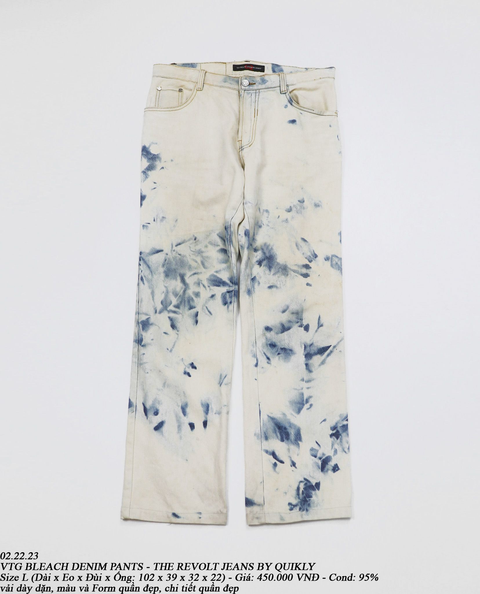 02.22.23 - VTG BLEACH DENIM PANTS - THE REVOLT JEANS BY QUIKLY