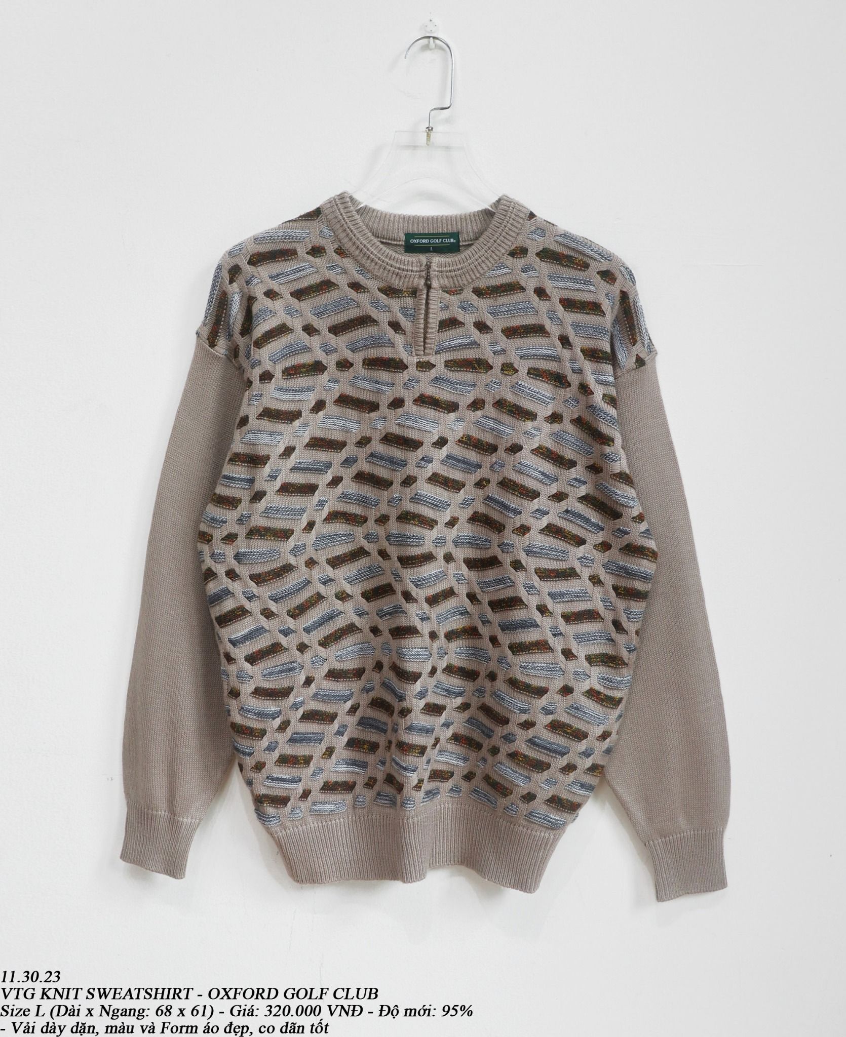 11.30.23 - VTG KNIT SWEATSHIRT - OXFORD GOLF CLUB