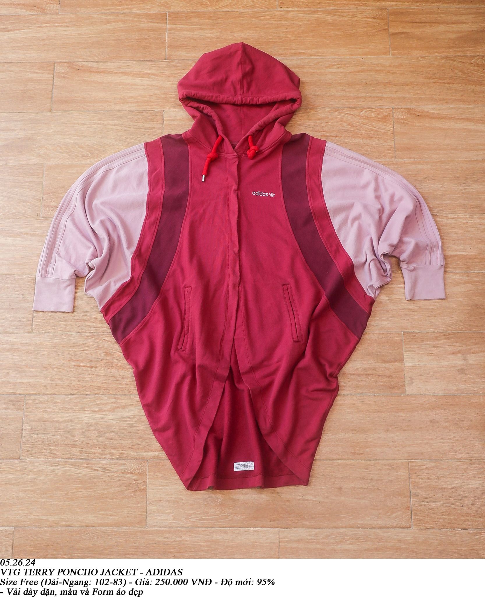 05.26.24 - VTG TERRY PONCHO JACKET - ADIDAS
