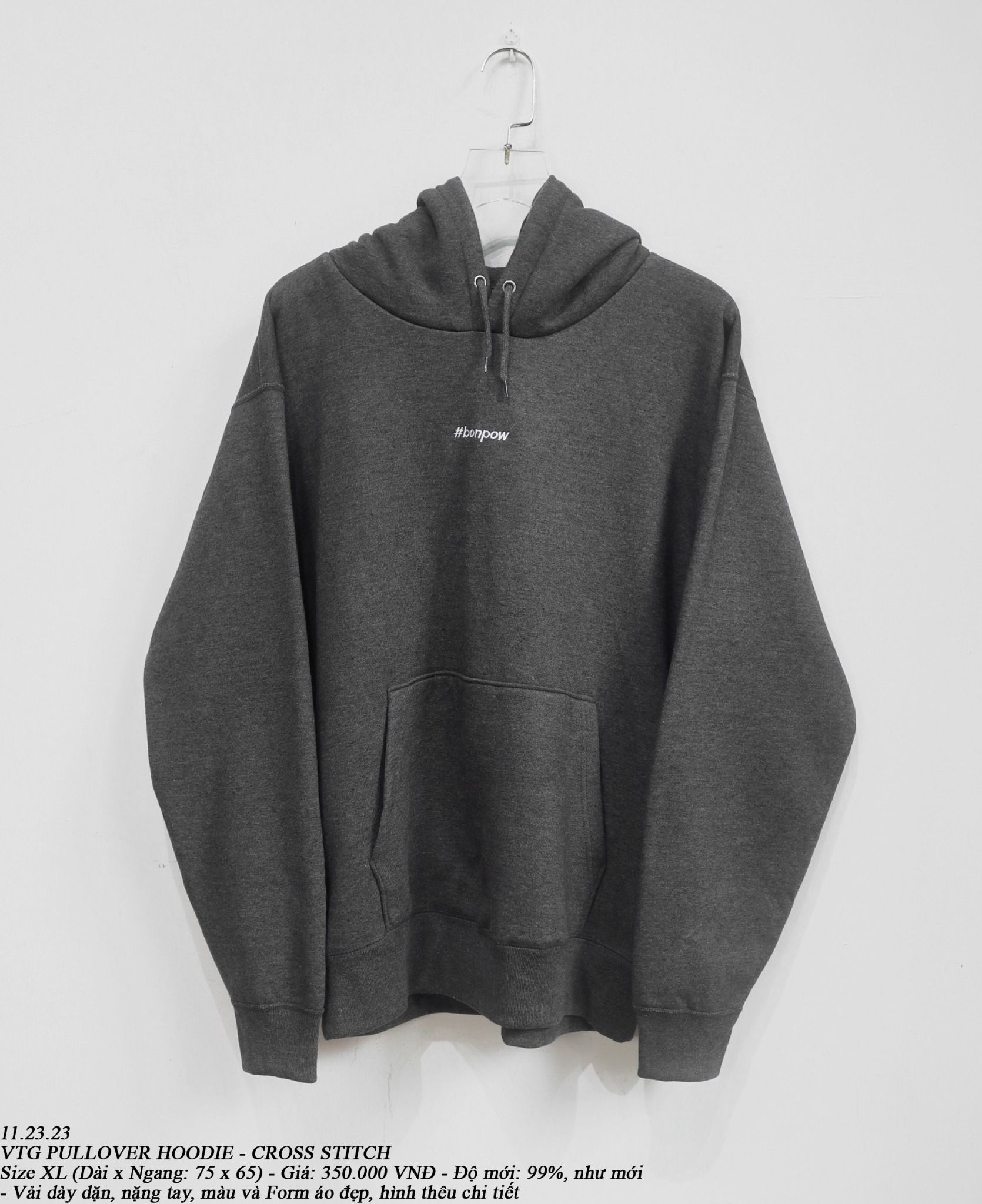11.23.23 - VTG PULLOVER HOODIE - CROSS STITCH